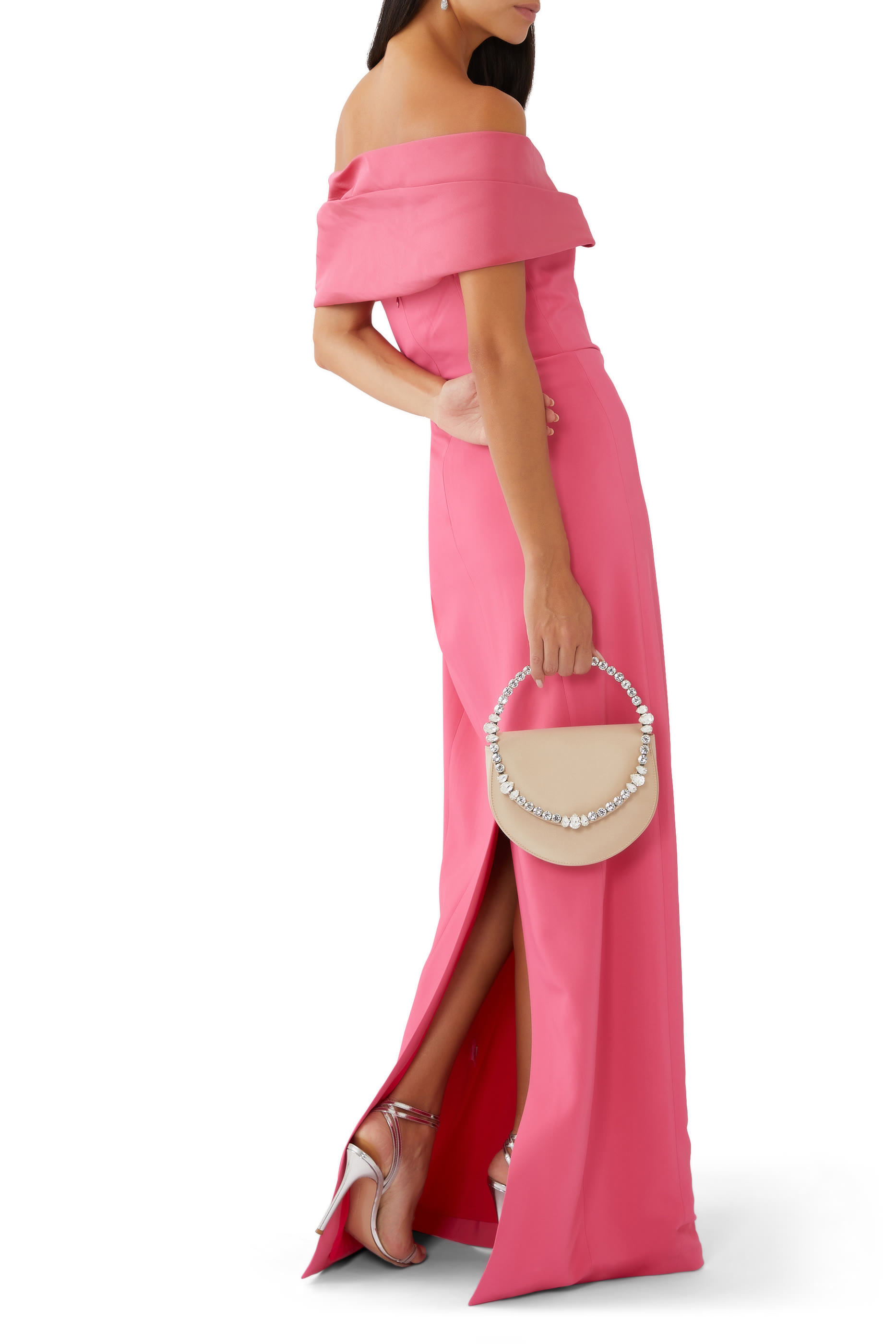 حقيبة كلاتش إيترنيتي بغطاء قلاب مرصع ستان