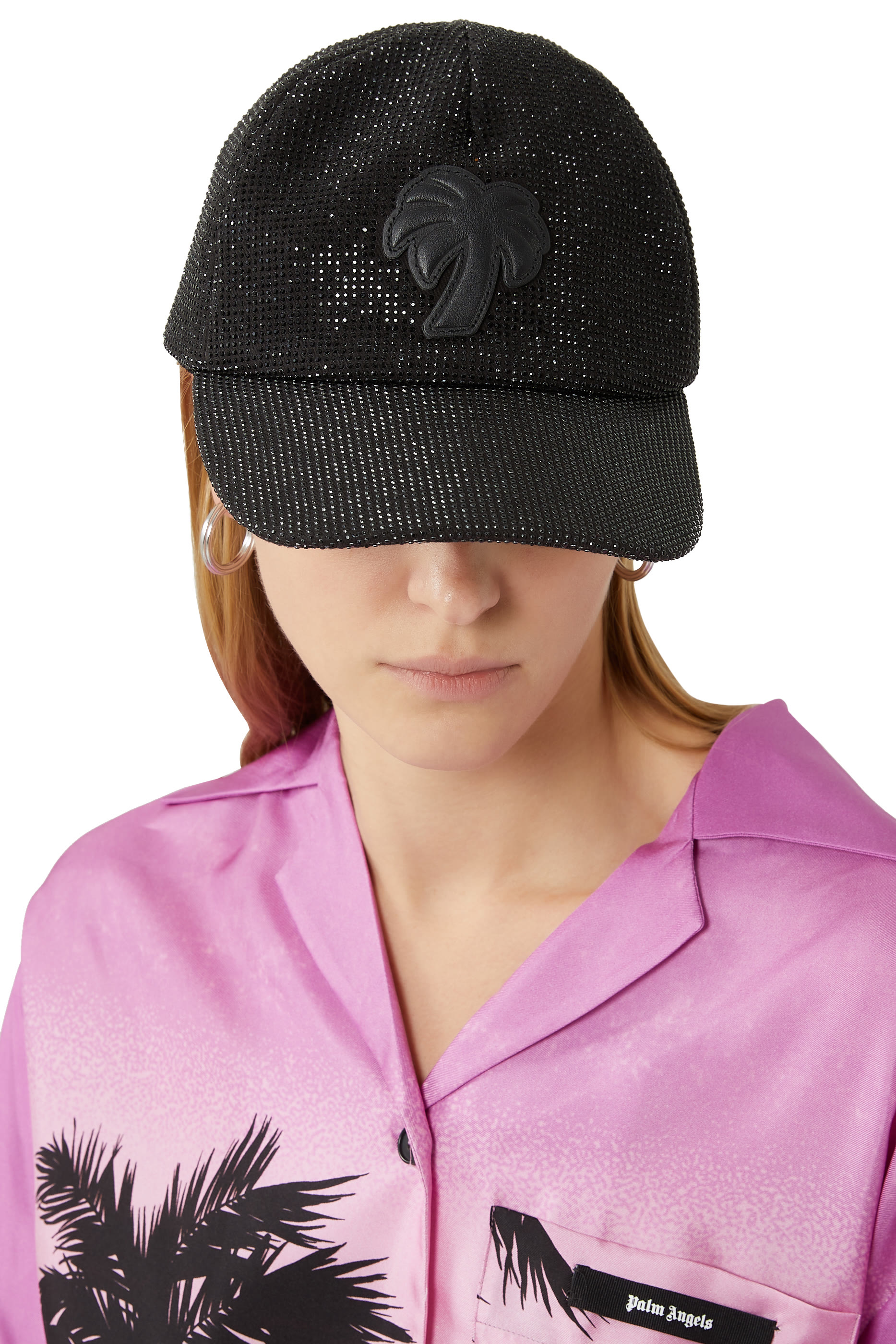 كاب بشجرة نخلة مزينة بحجر الراين