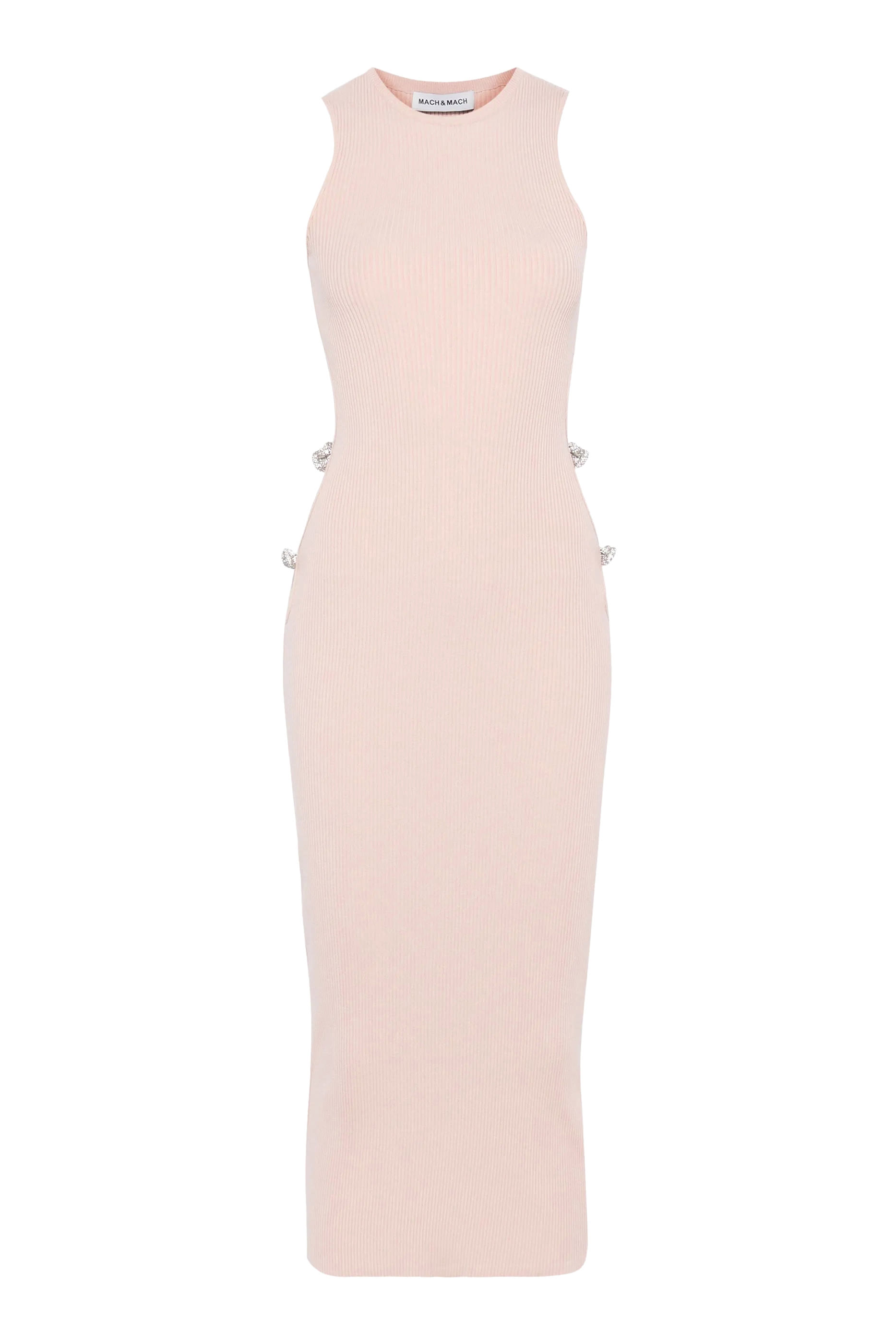 فستان قصير بفتحات ومزين بربطات فيونكة