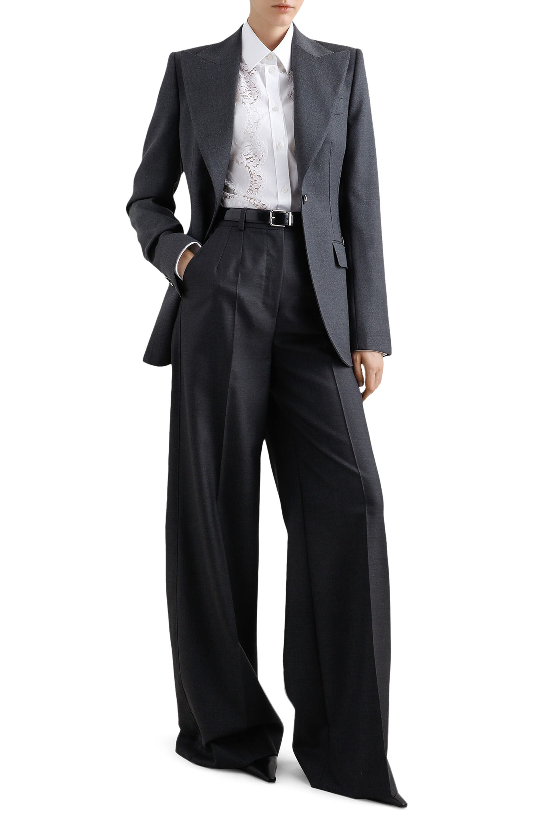 قميص قطن بوبلين بطبقة دانتيل