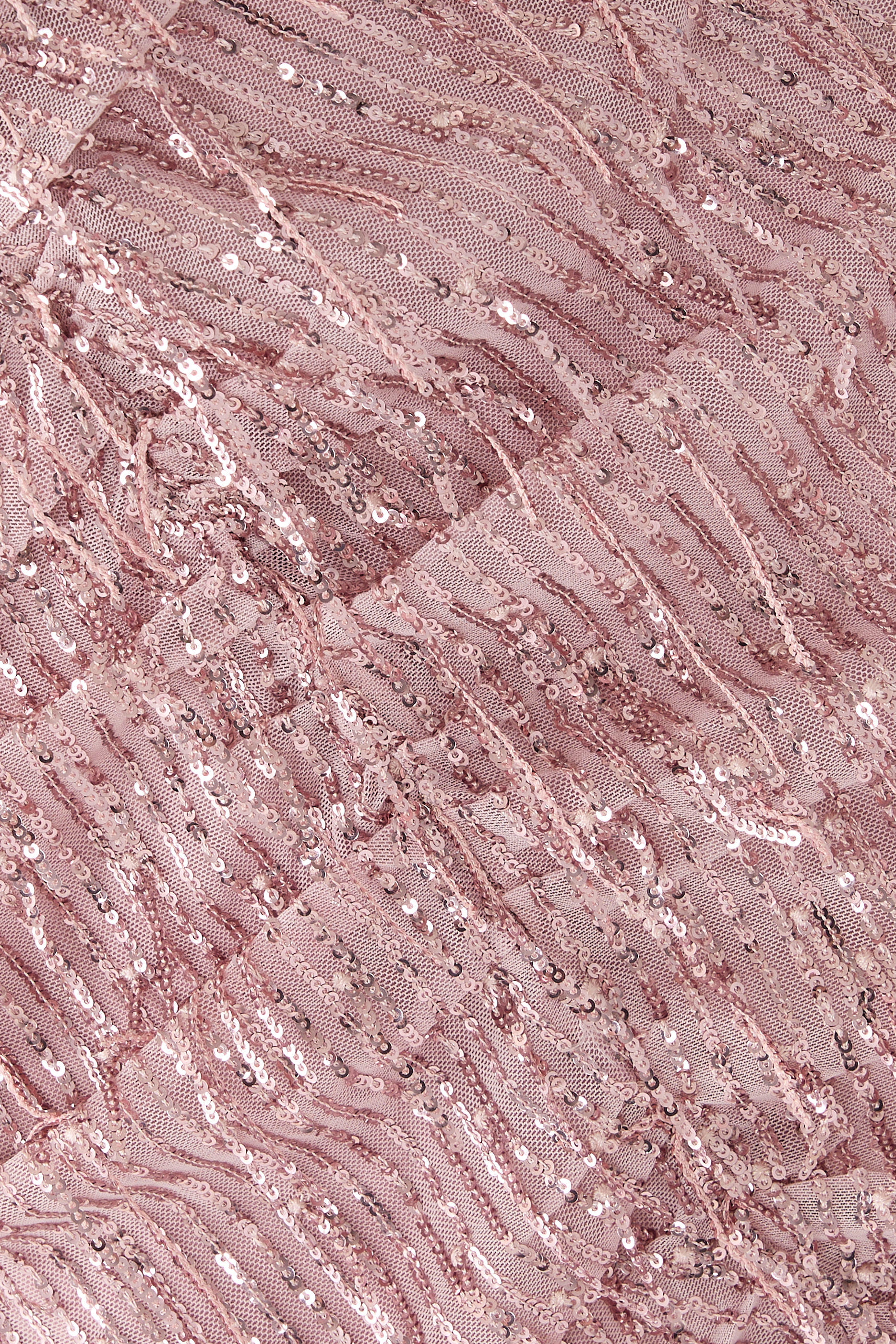 فستان مزين بترتر وكشكش متوسط الطول