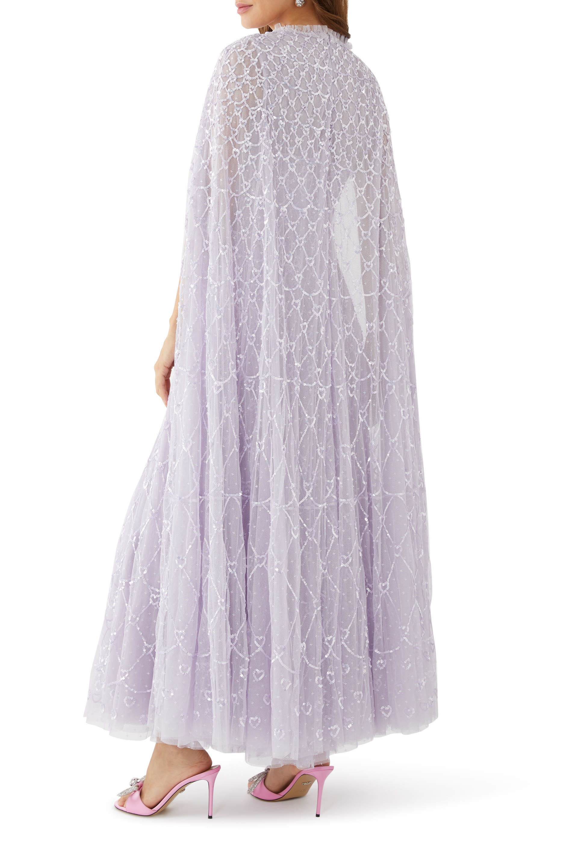 فستان سهرة هارت لاتيس بطول الكاحل