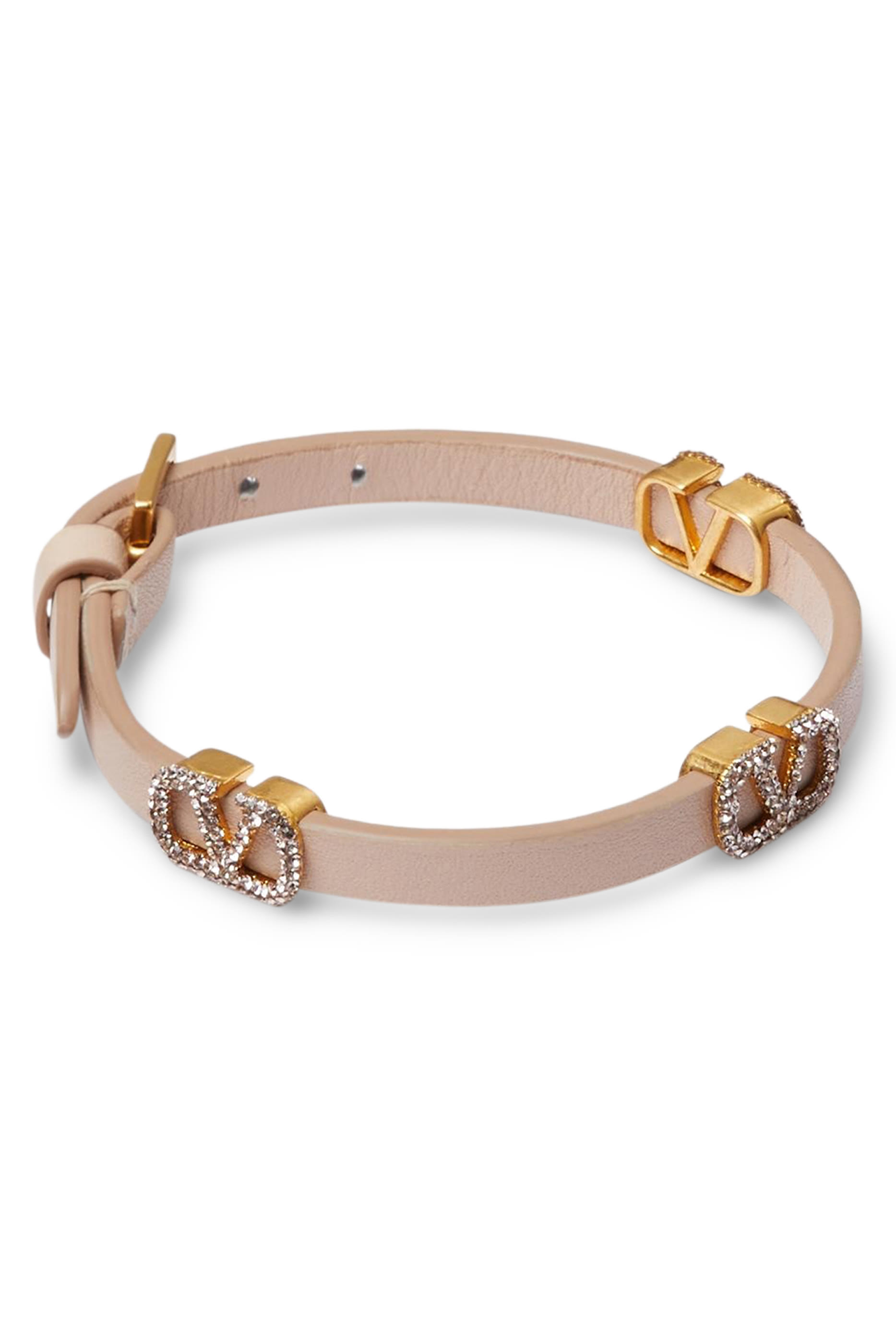  Signature Vlogo Leather Bracelet