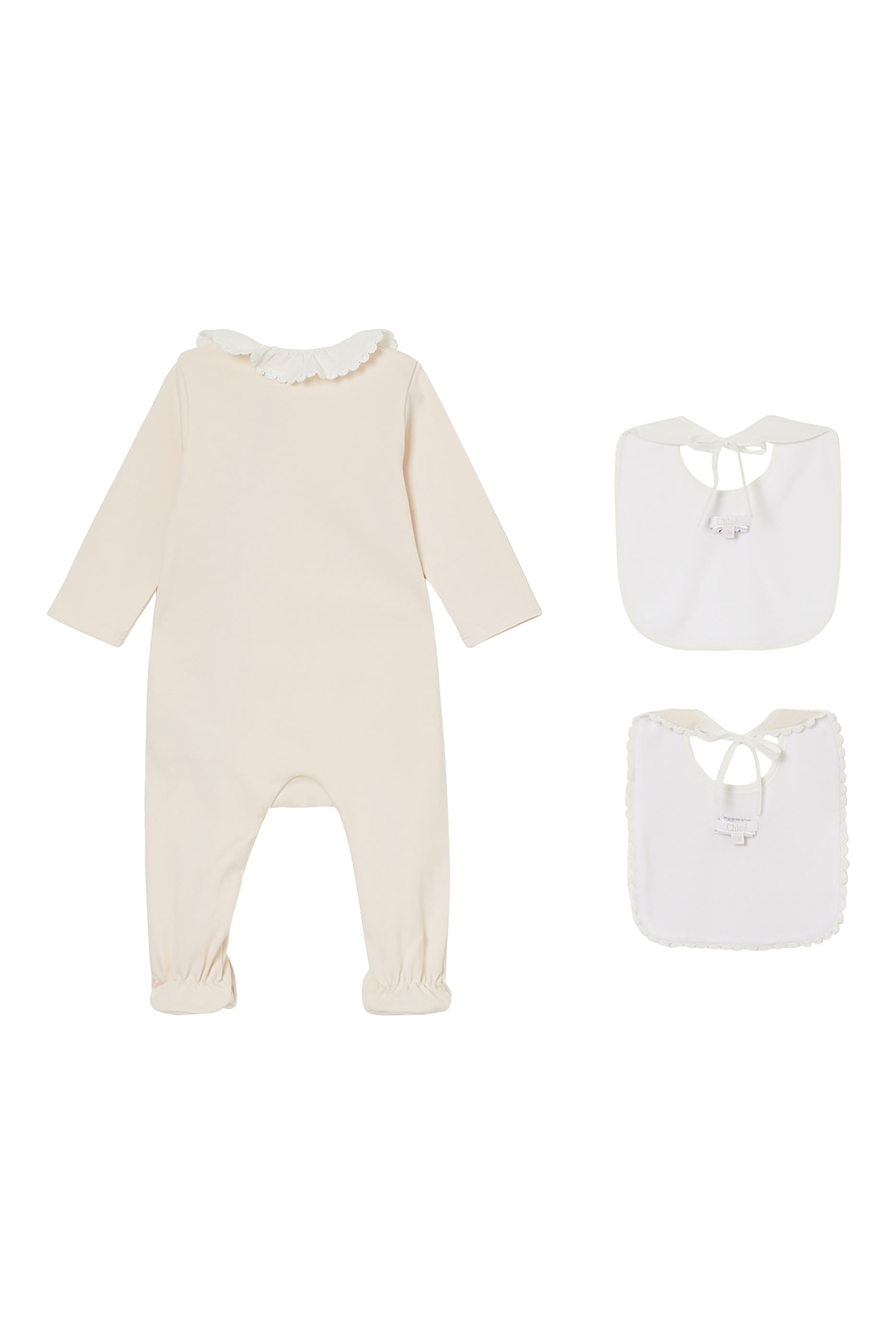 طقم لباس قطعة واحدة ومريلة للأطفال