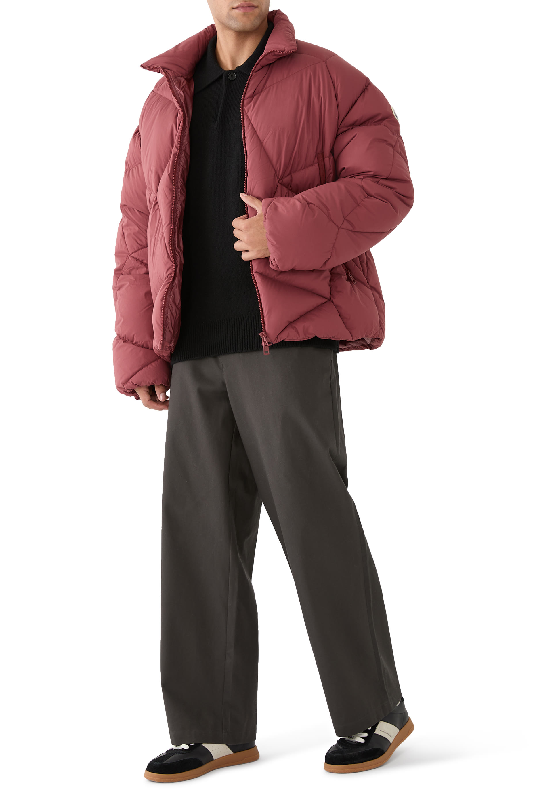 جاكيت قصير فاردار غرافيك مبطن