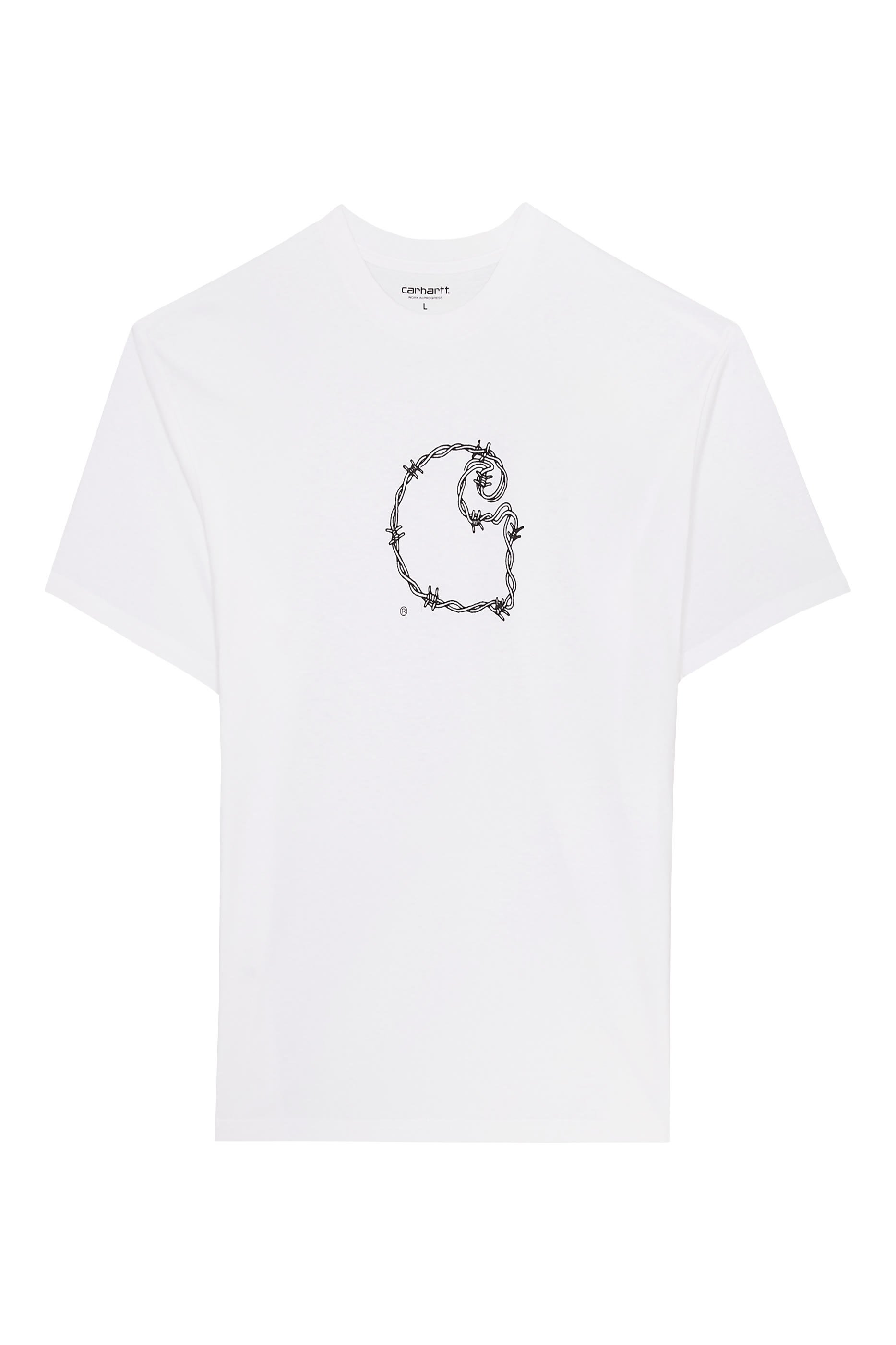 تيشيرت بأكمام قصيرة بطبعة حرف C بأسلاك شائكة