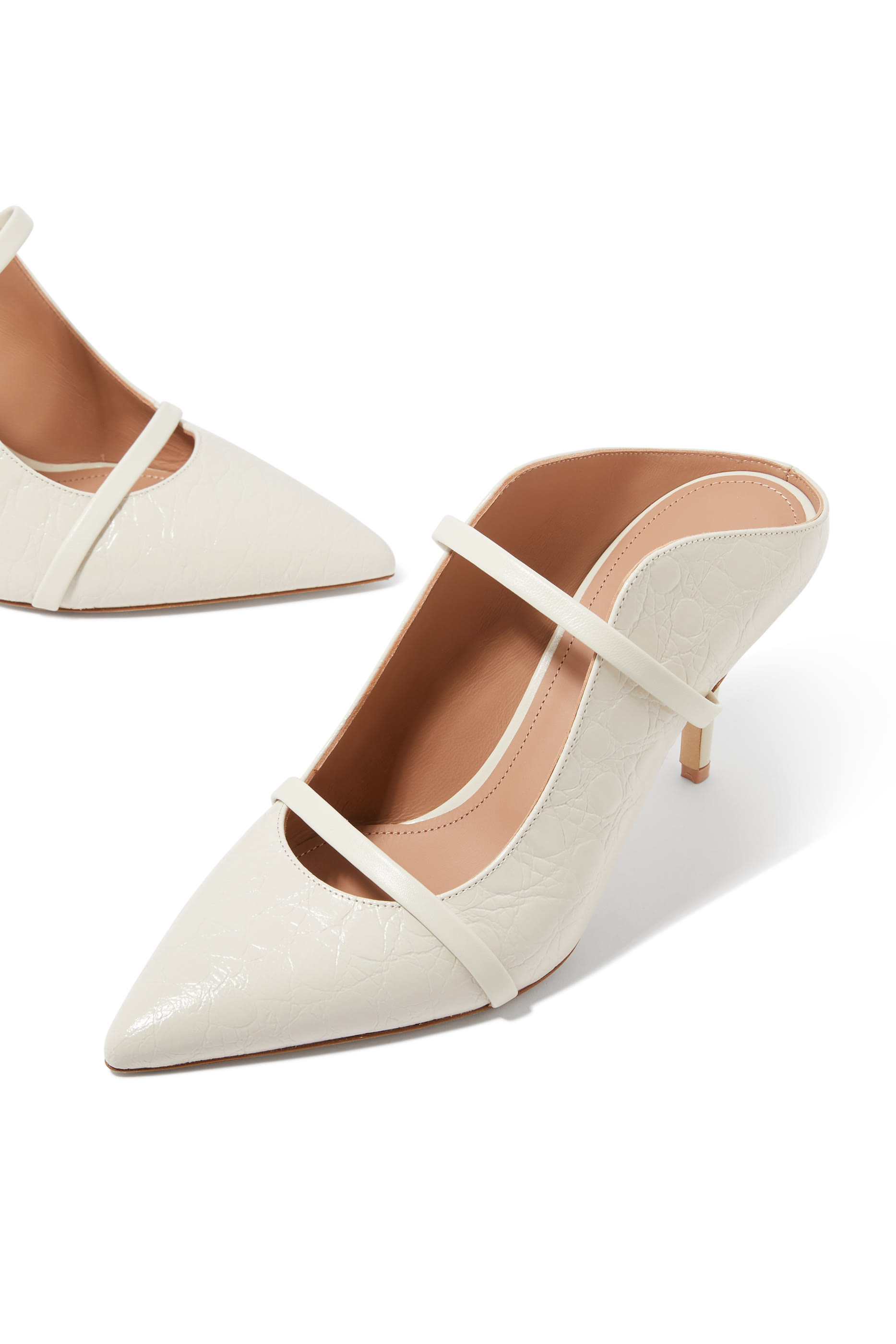 حذاء مورين مفتوح من الخلف بكعب 70 مم جلد