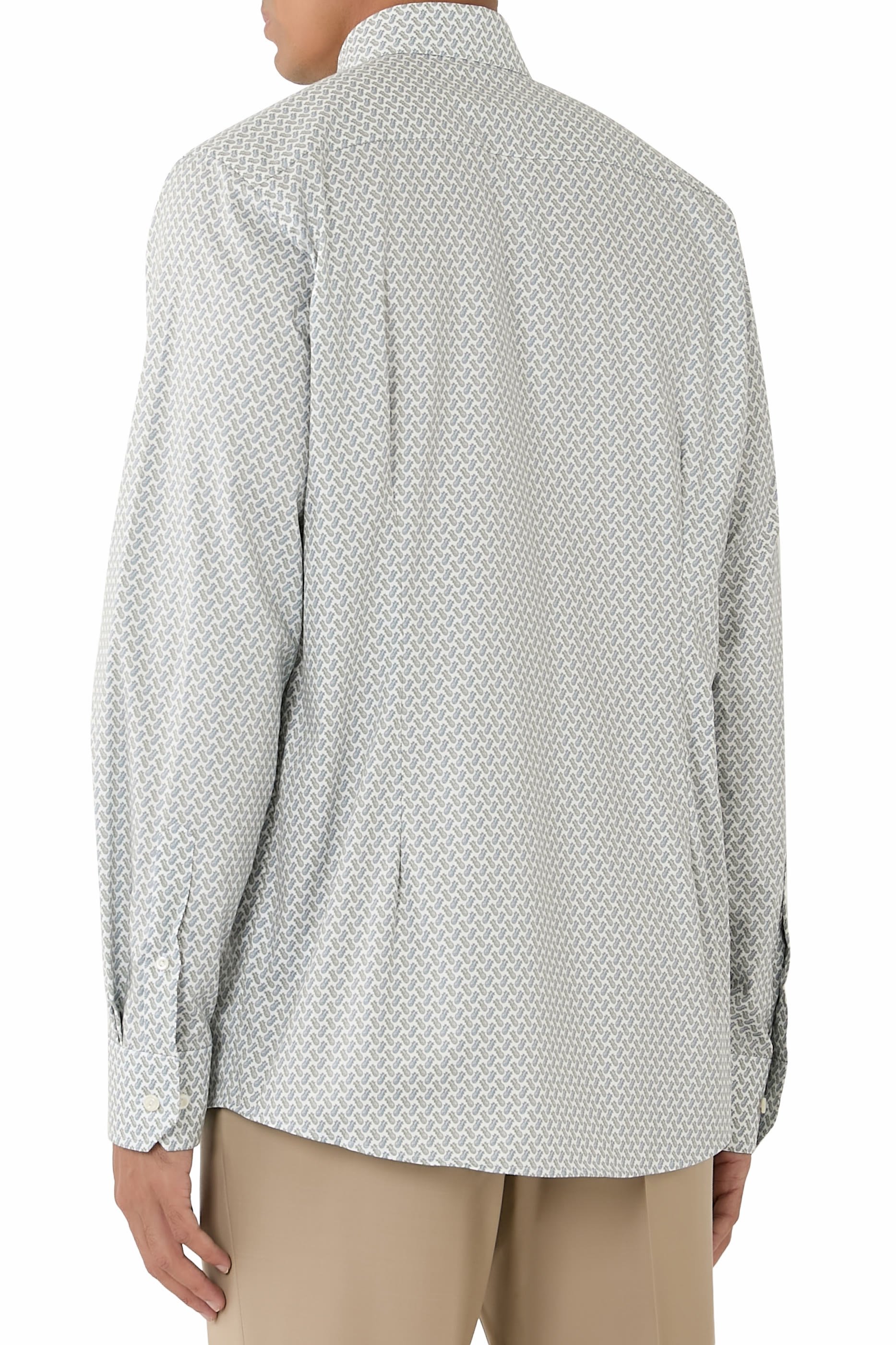 قميص بنقشة تويل مميز للماركة 