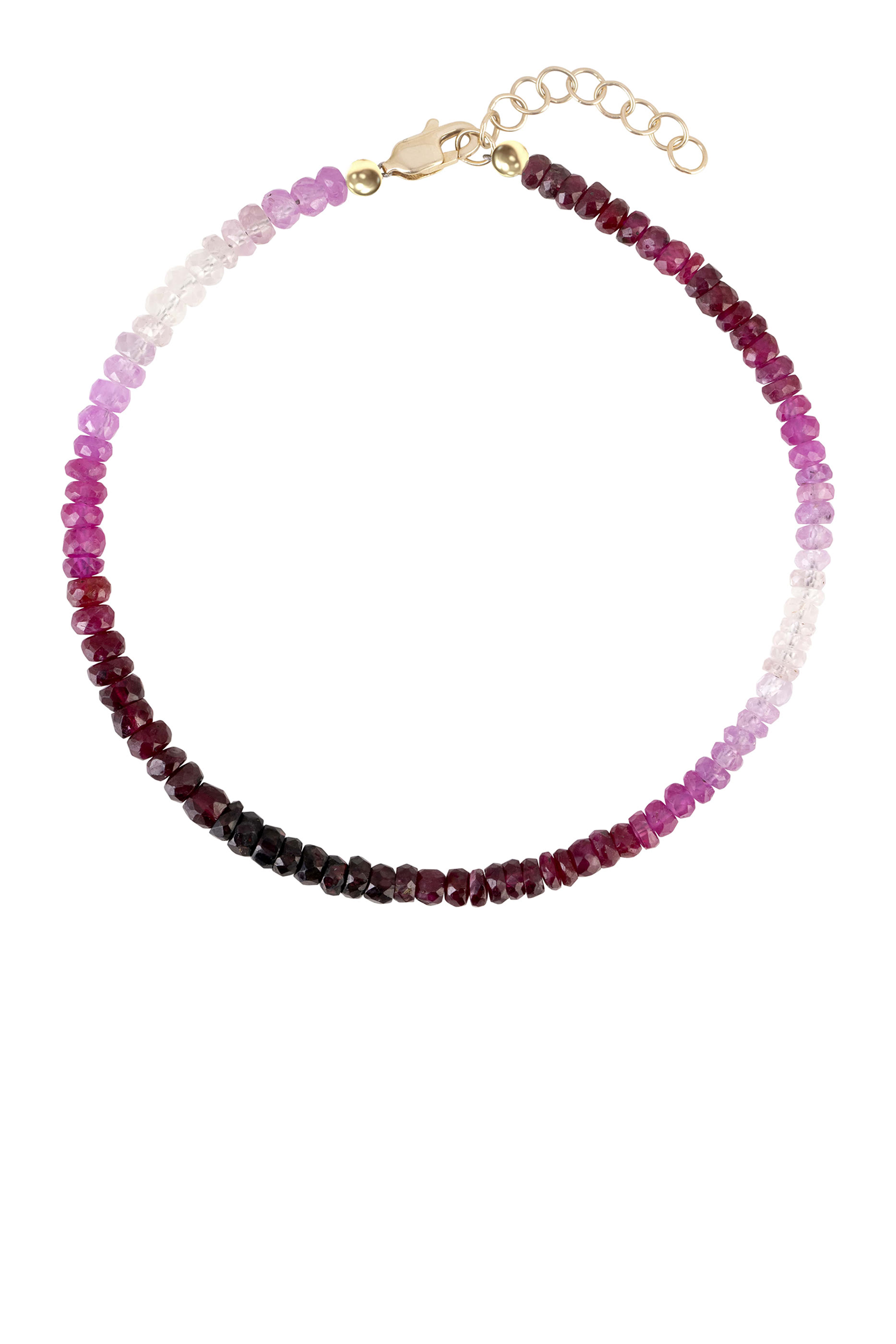 سوار هابي بخرز ياقوت أحمر بلون متدرجة، ذهب أصفر عيار 9