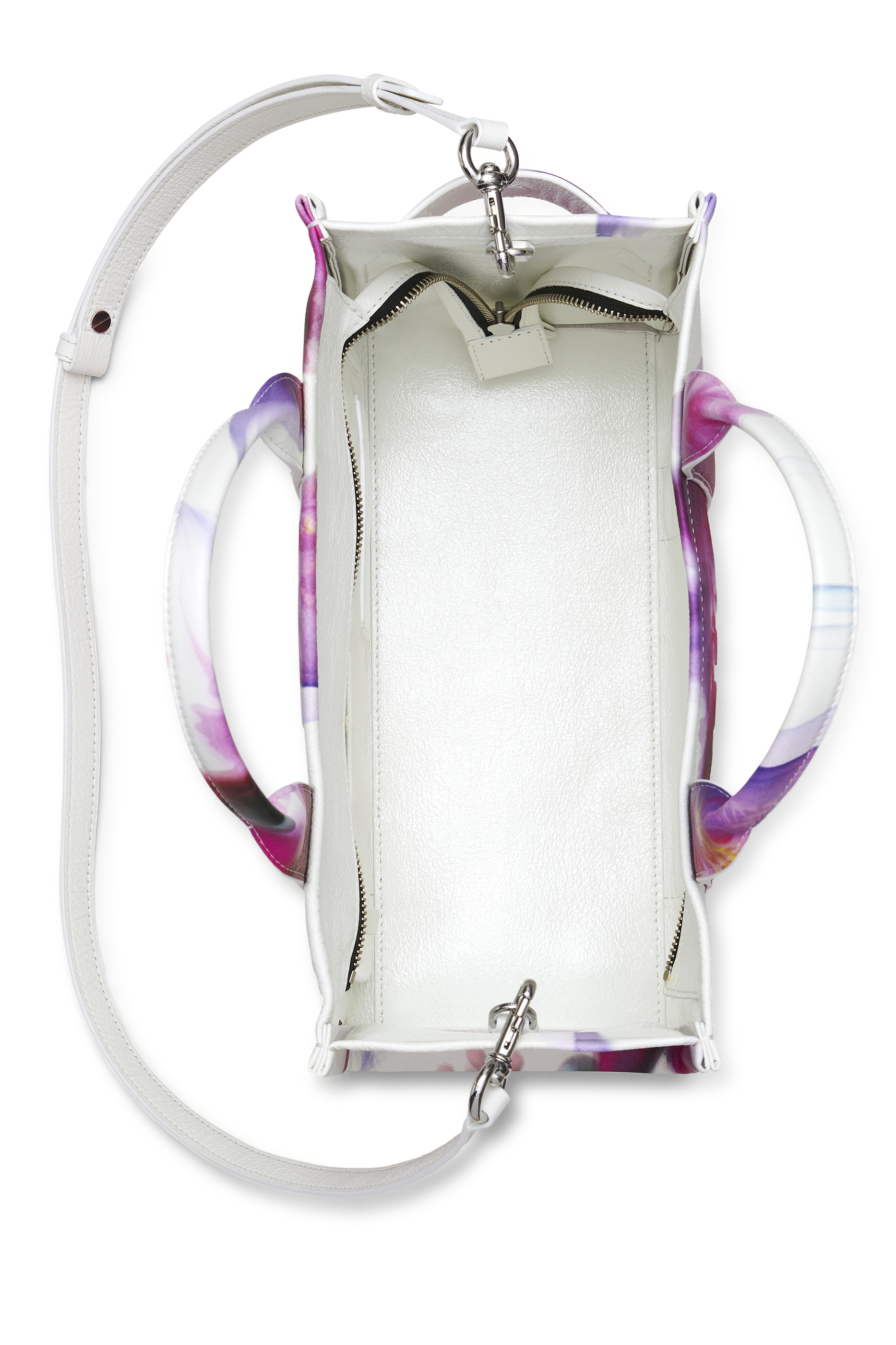 حقيبة يد متوسطة فيونشر بنقشة زهور جلد