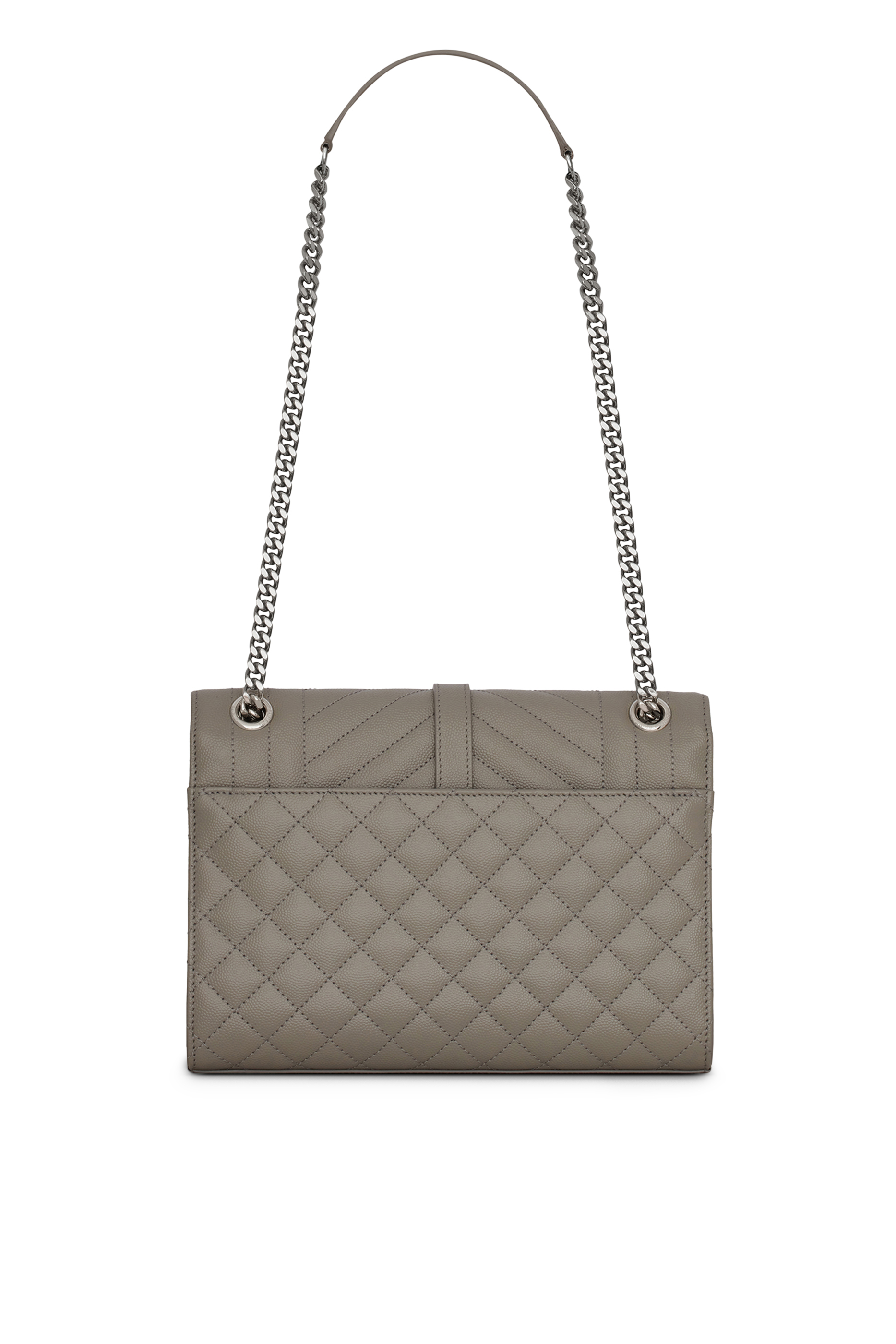 حقيبة متوسطة على شكل ظرف جلد حبيبي بتصميم مبطن