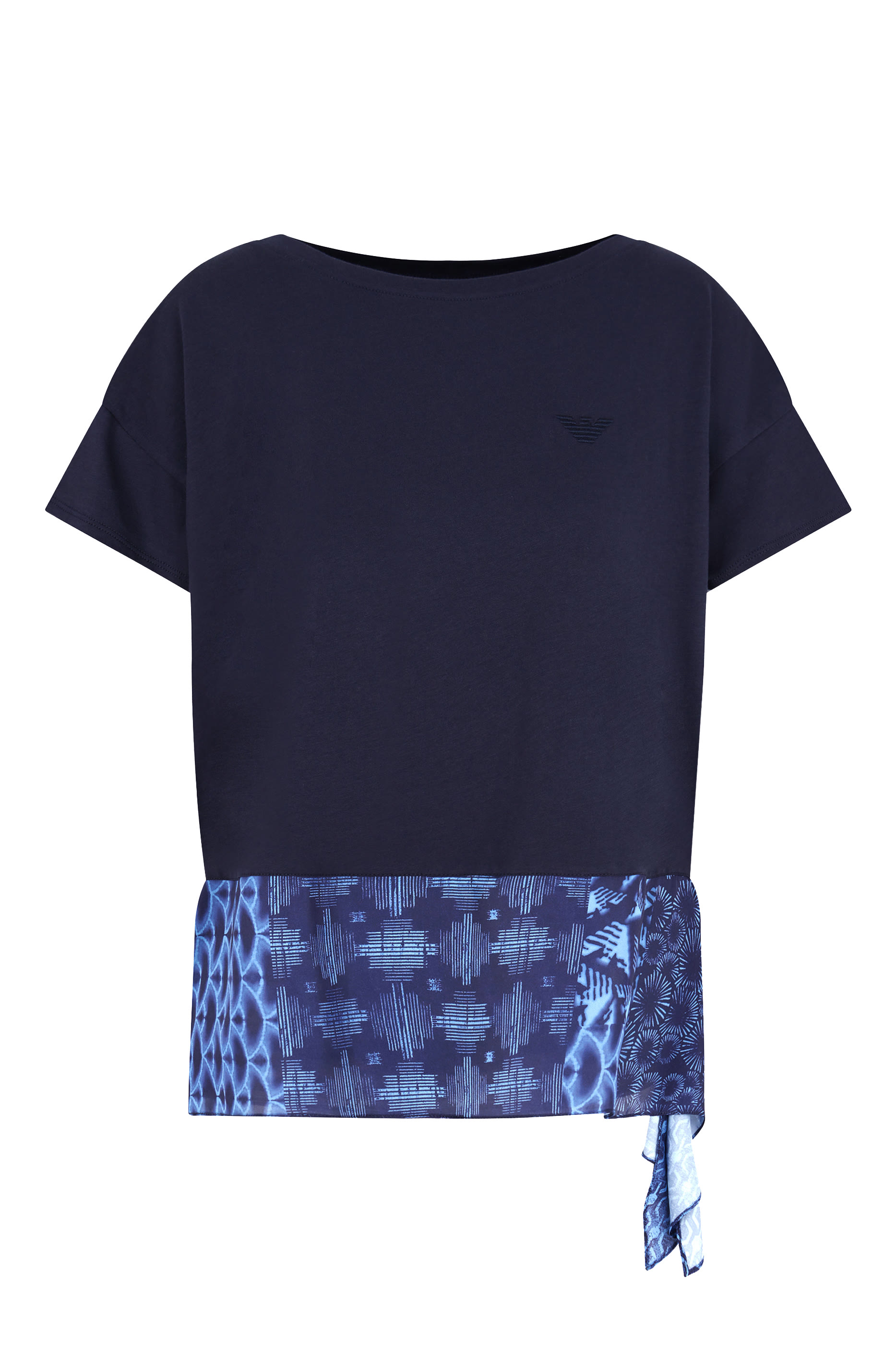 تيشيرت بحافة بتصميم وشاح قطن جيرسيه