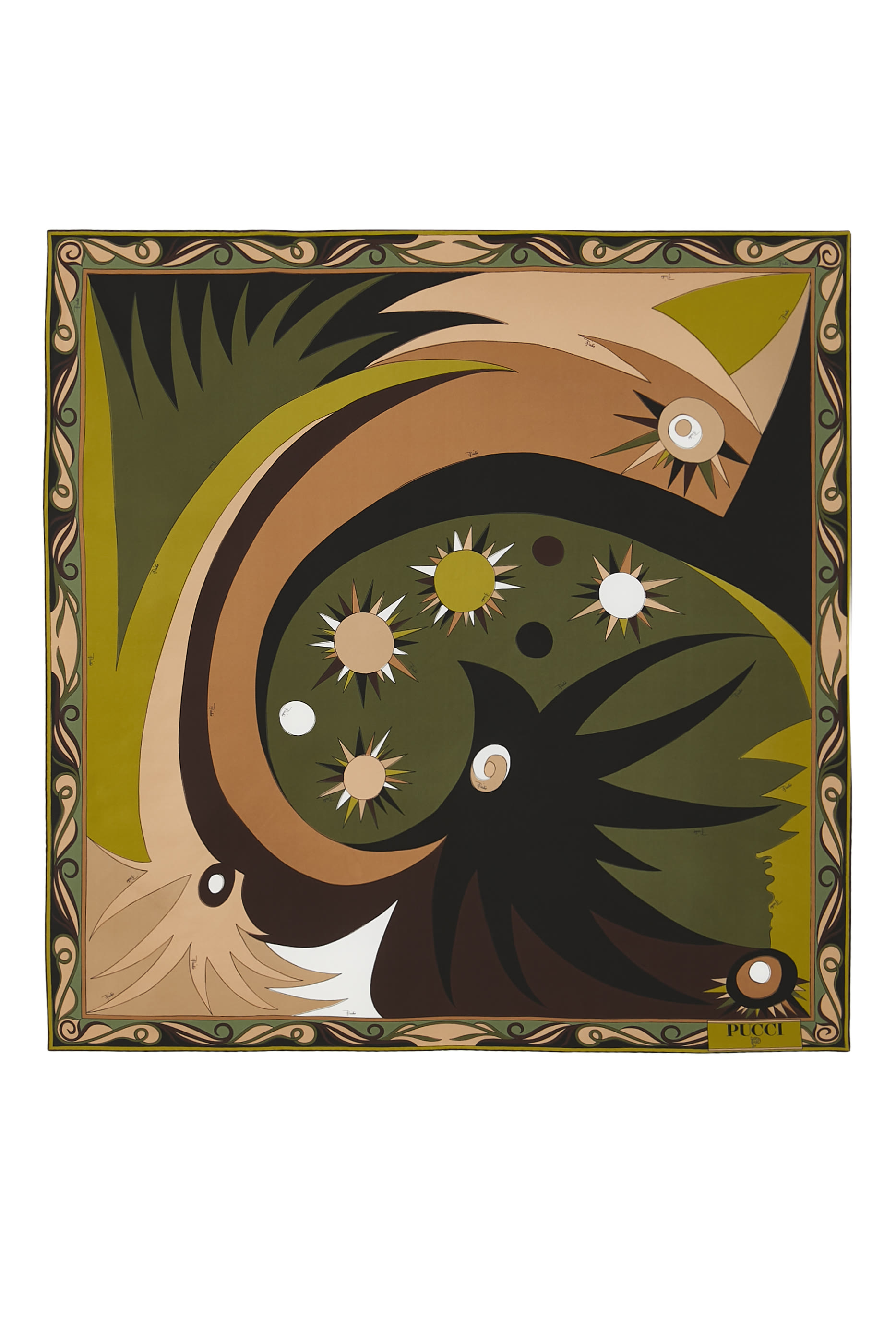 وشاح ستيلا مربع بطبعة حرير تويل