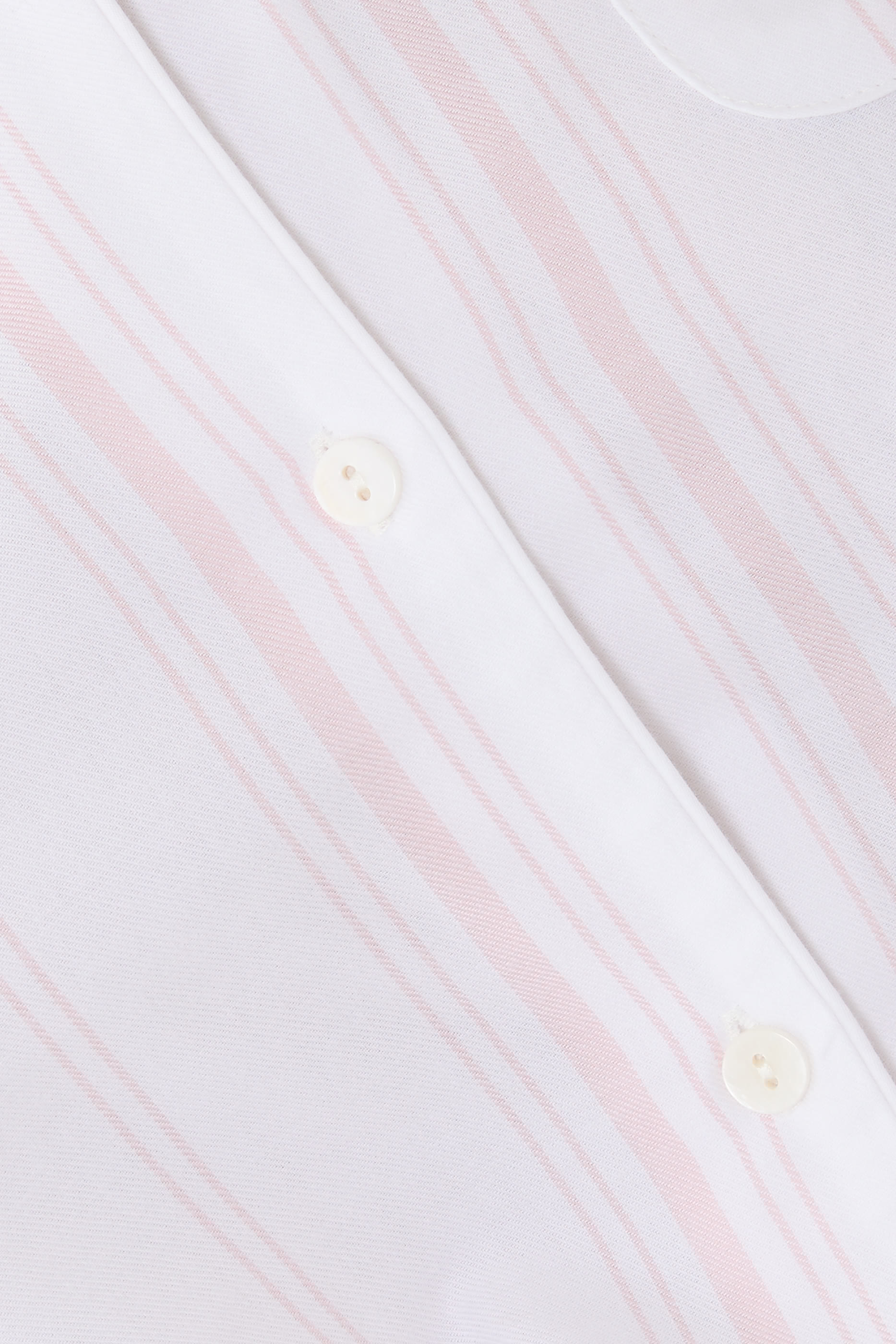 طقم بيجامة كلاسيك بقصة مريحة ونقشة مخططة قطن ناعم