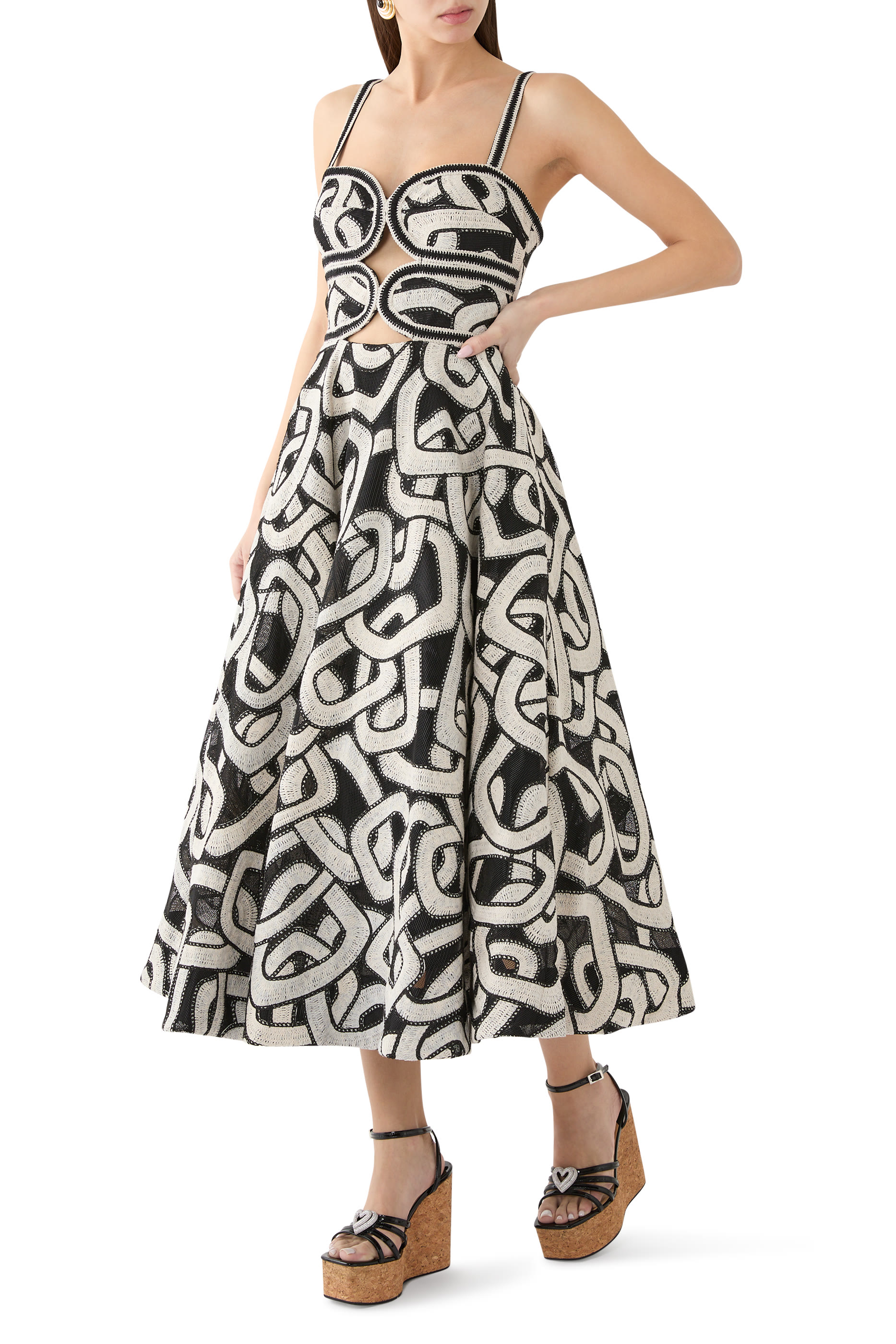 صندل بكعب ويدج 120 وقلبين جلد لامع