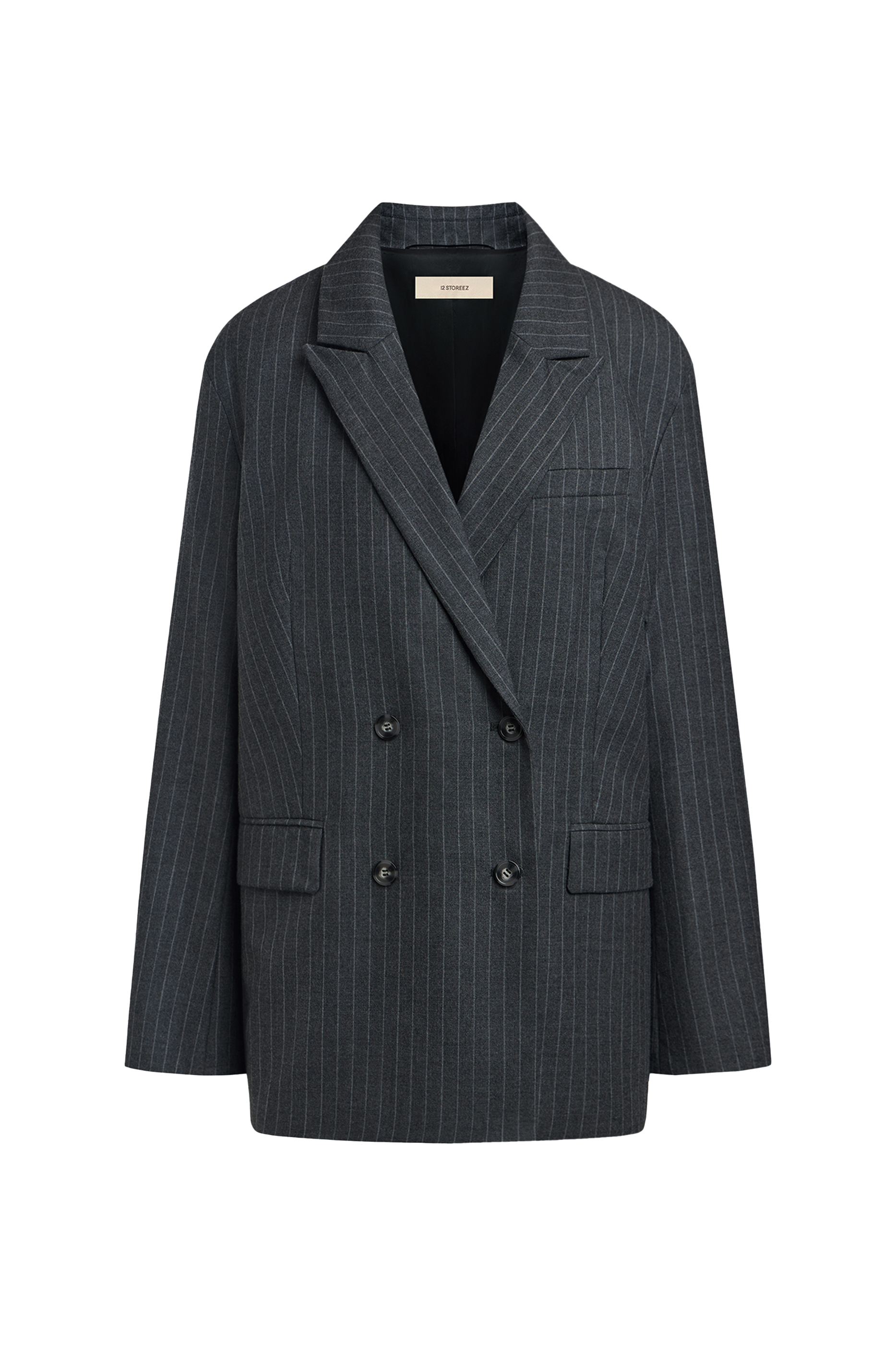  Pinstriped Wool Blazer