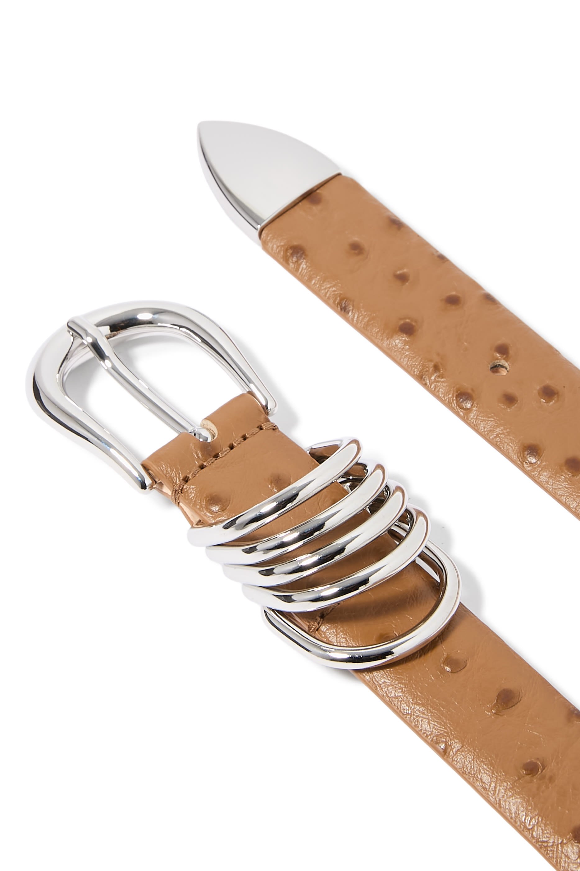 حزام هوليهوك جلد بنقشة جلد نعام