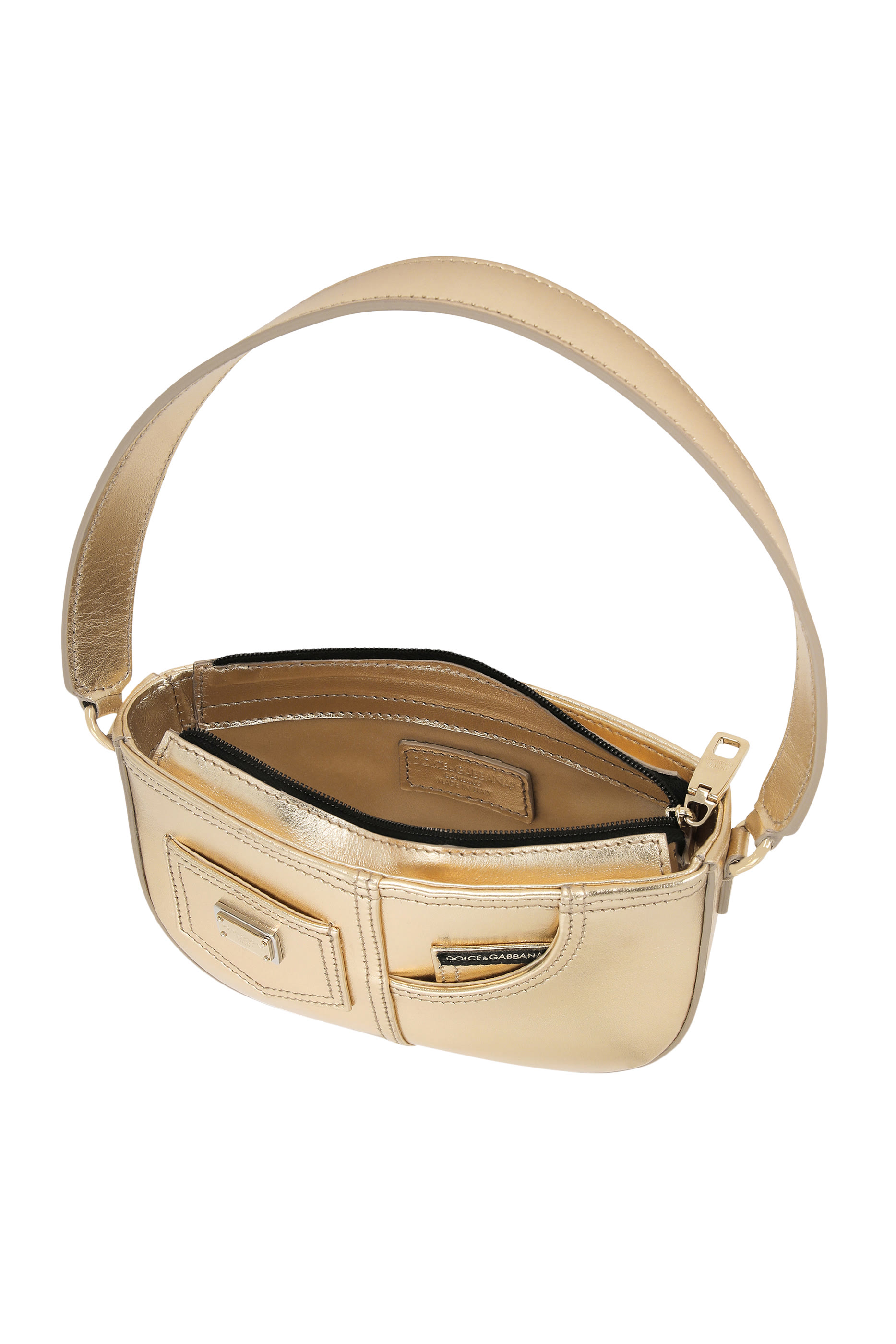 حقيبة يد غيرلي بشعار حرفي الماركة جلد نابا لامع