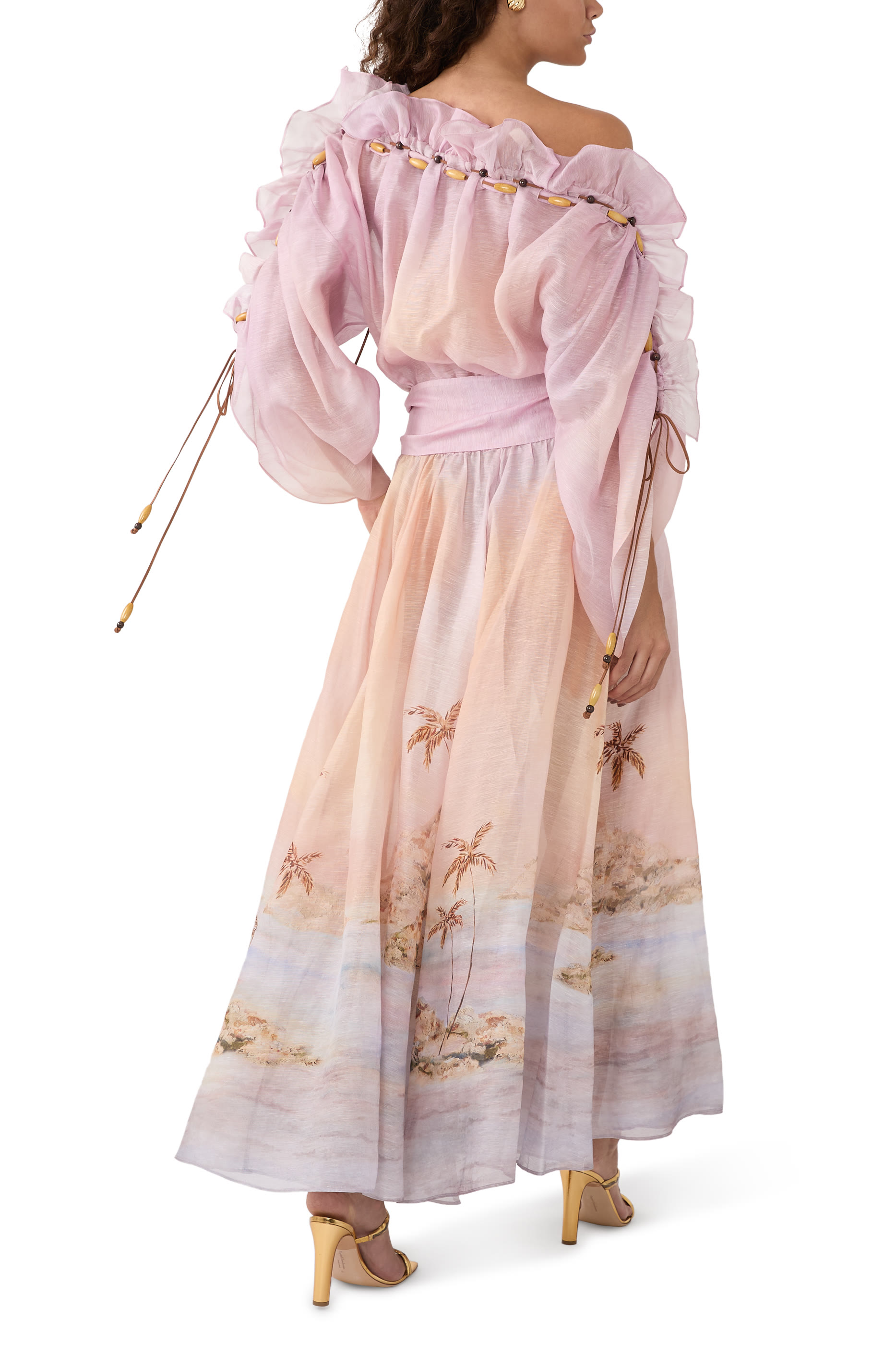 فستان دونينج طويل بكشكش