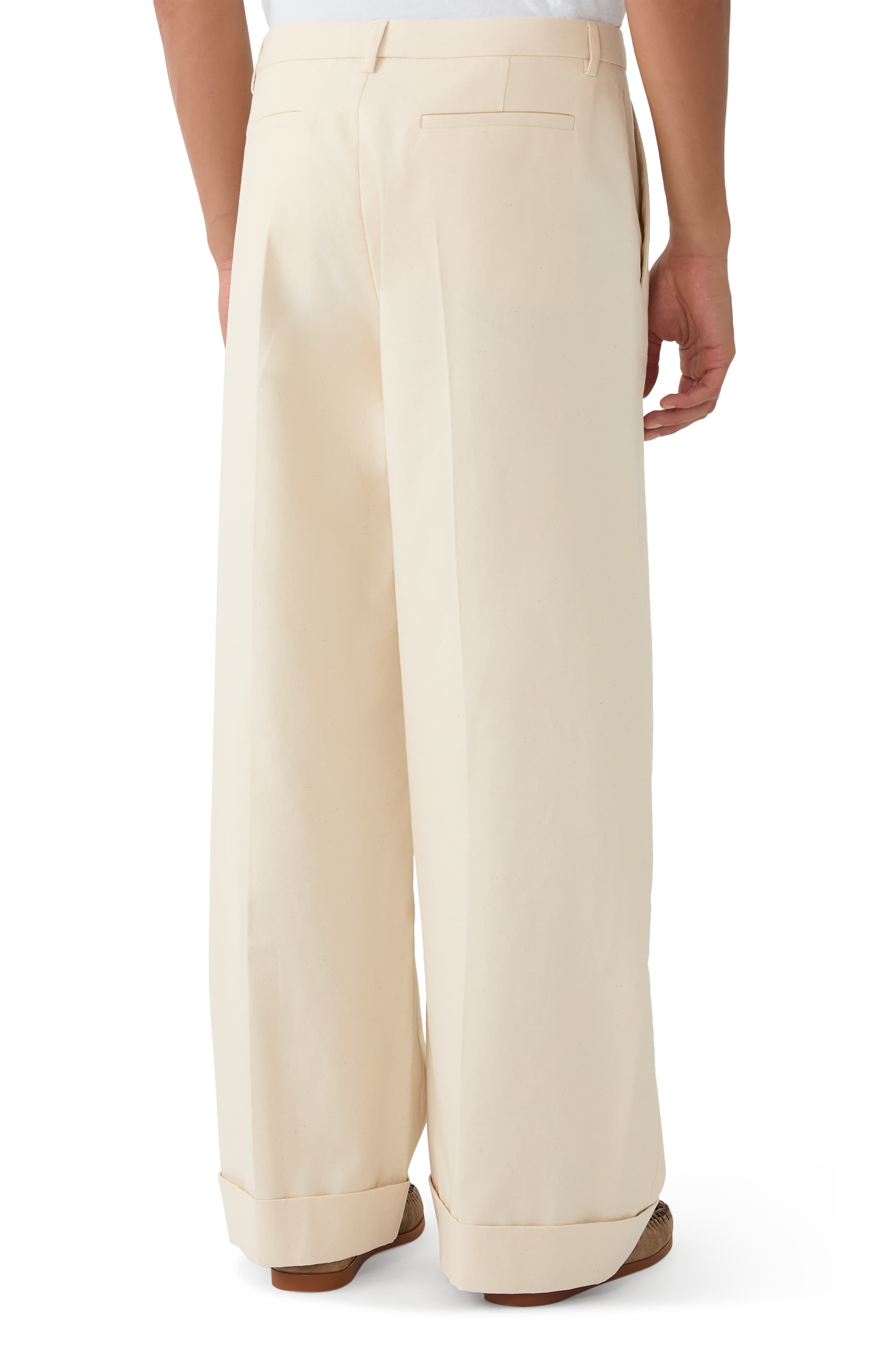 بنطال بأساور قماش قنب قطني