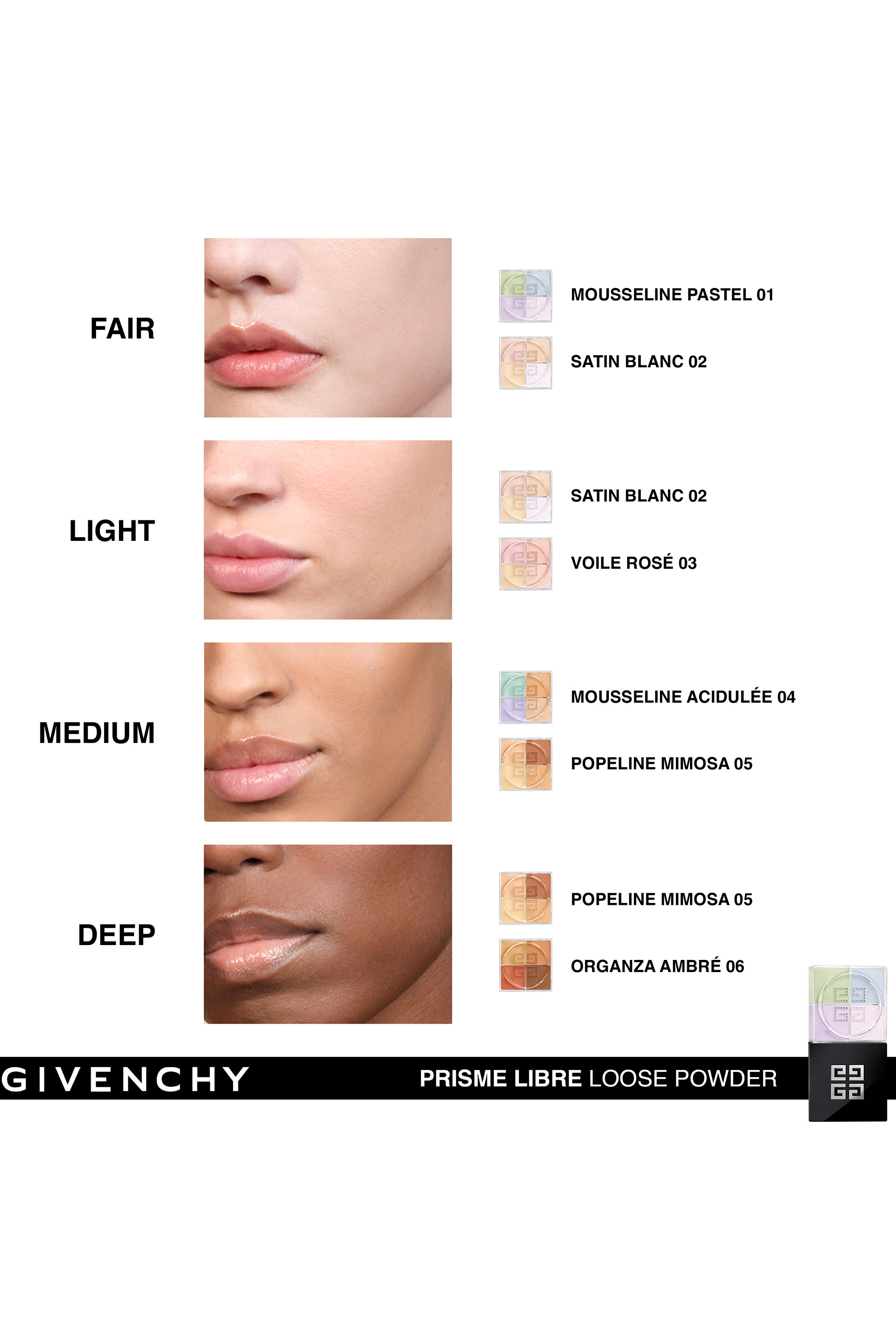 بودرة بريزم ليبر سائبة بأربعة ألوان