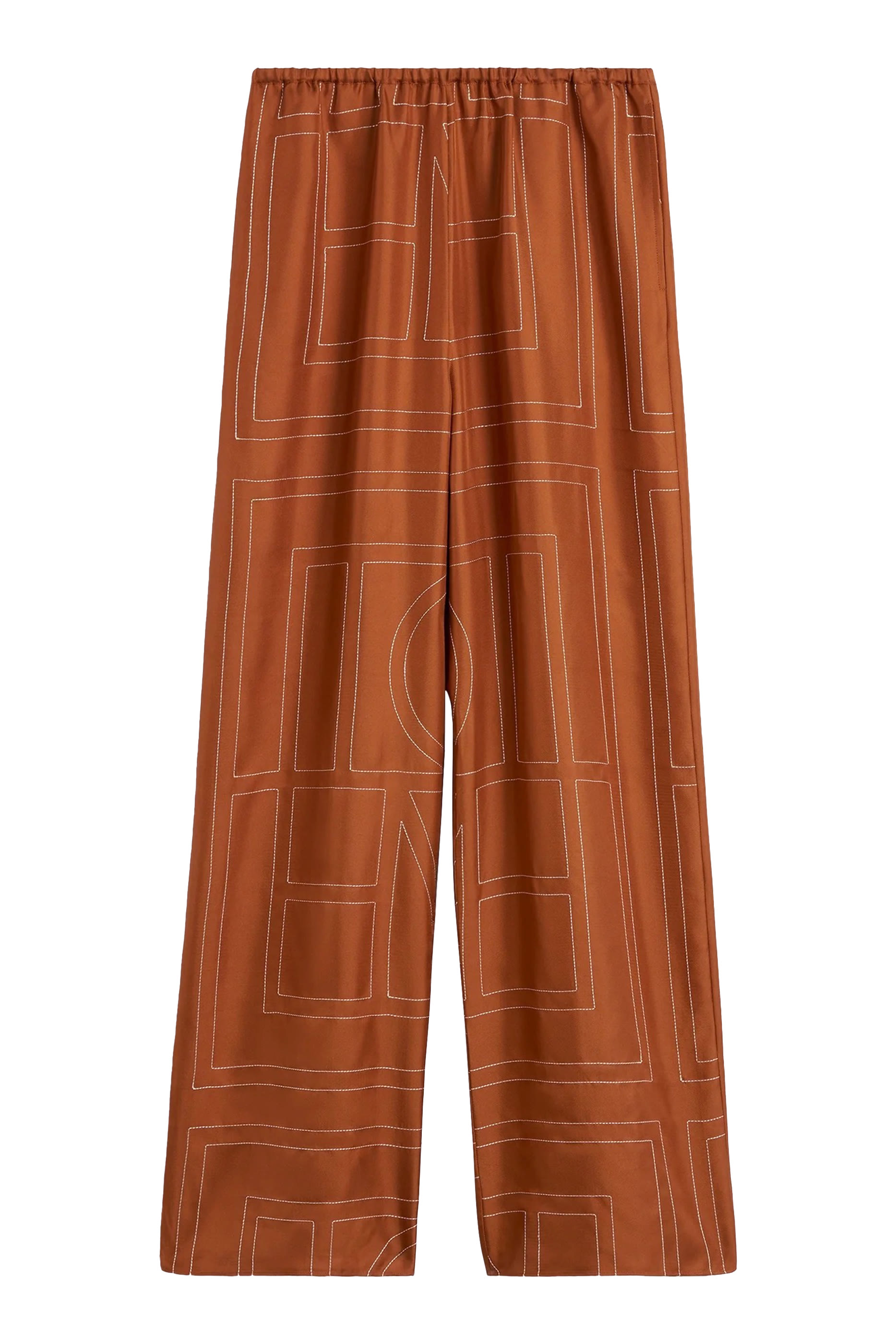 بنطال بيجامة بنقشة حروف شعار الماركة حرير