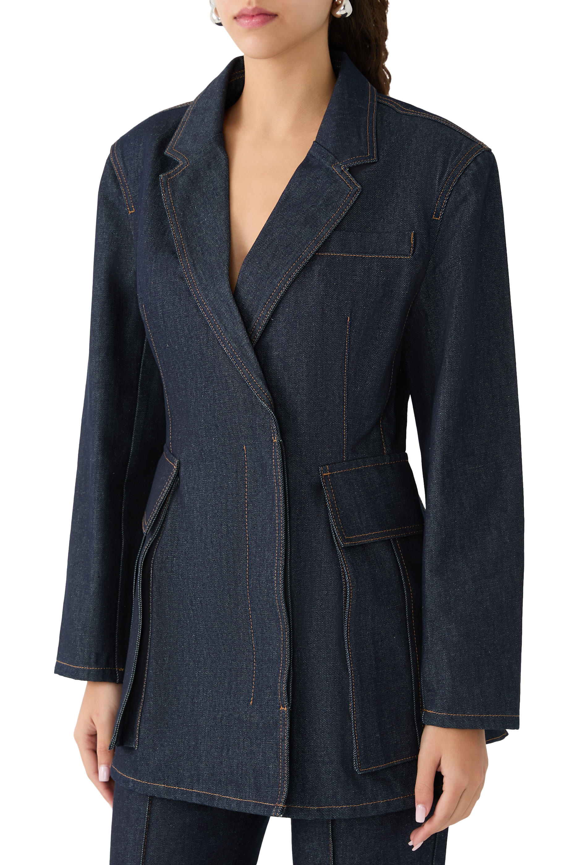 بليزر دنيم بصف أزرار