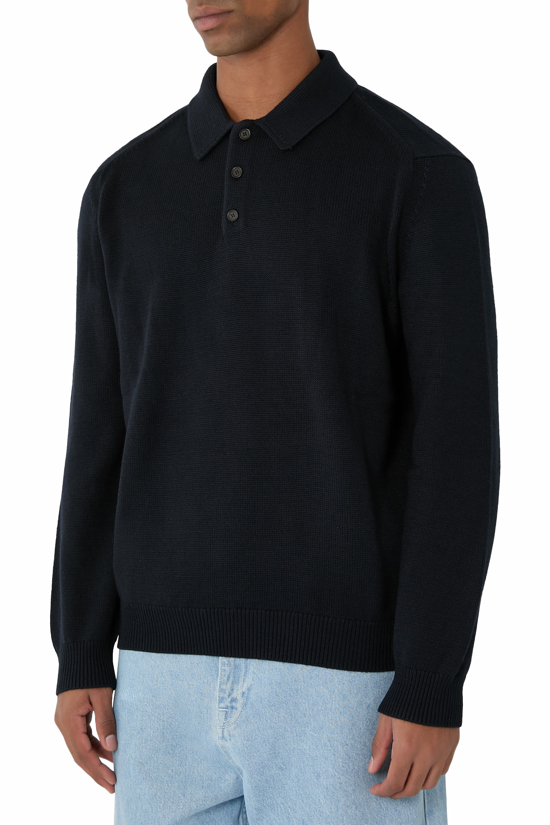 قميص بولو منسوج صوف وقطن