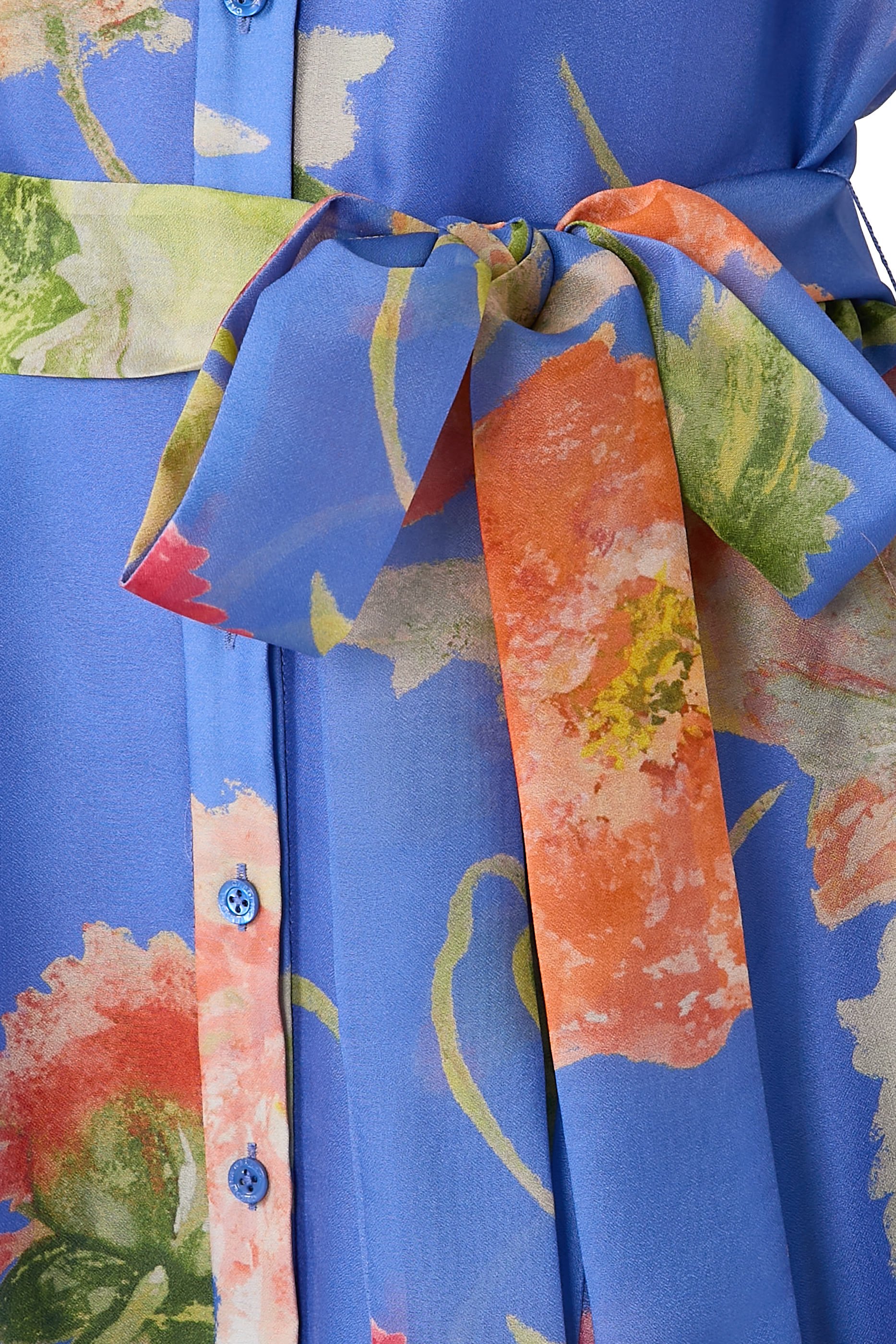 فستان سهرة ترنش بنقشة زهور خشخاش أورغانزا