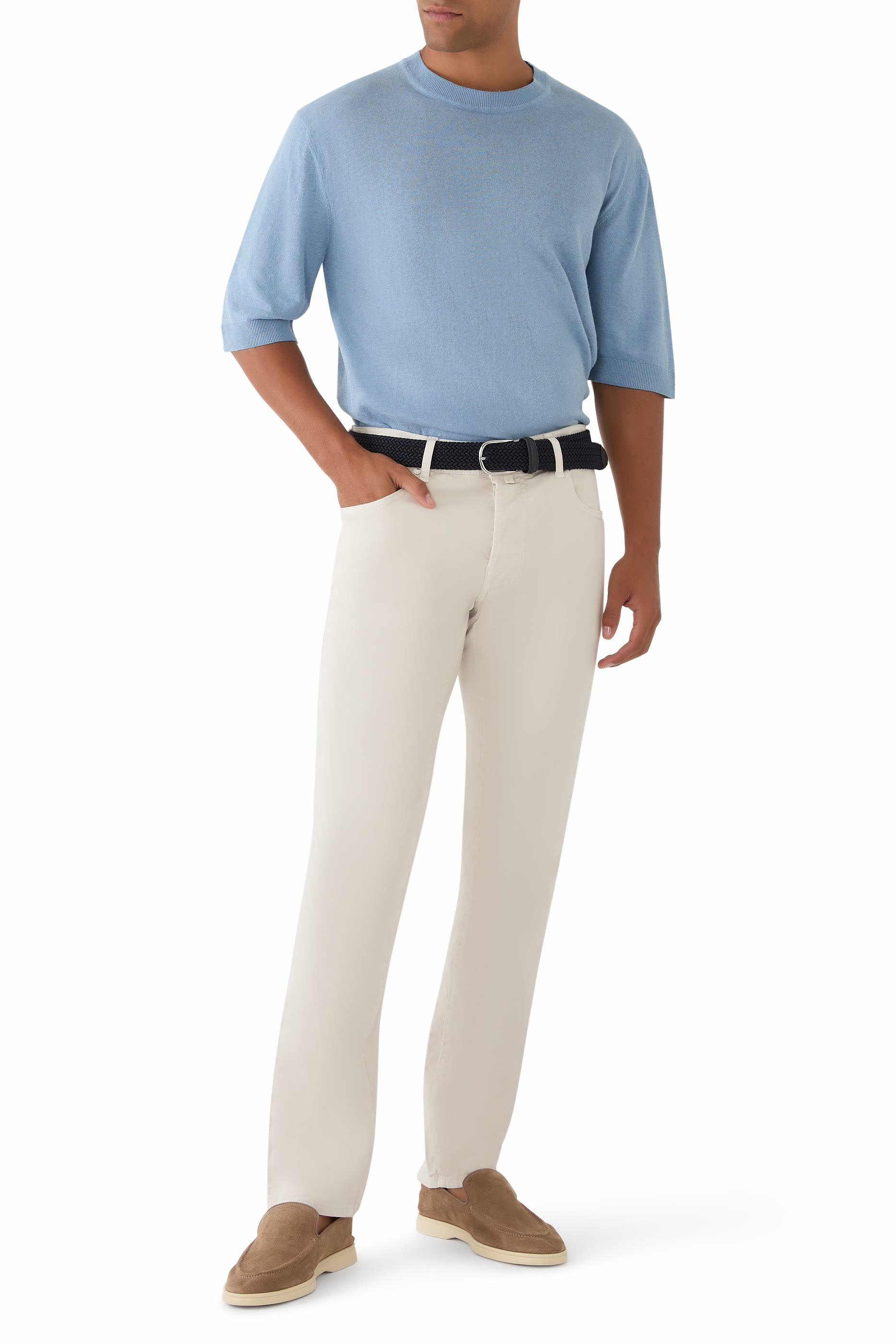 بنطال بارد بقصة ضيقة عادية وخمس جيوب