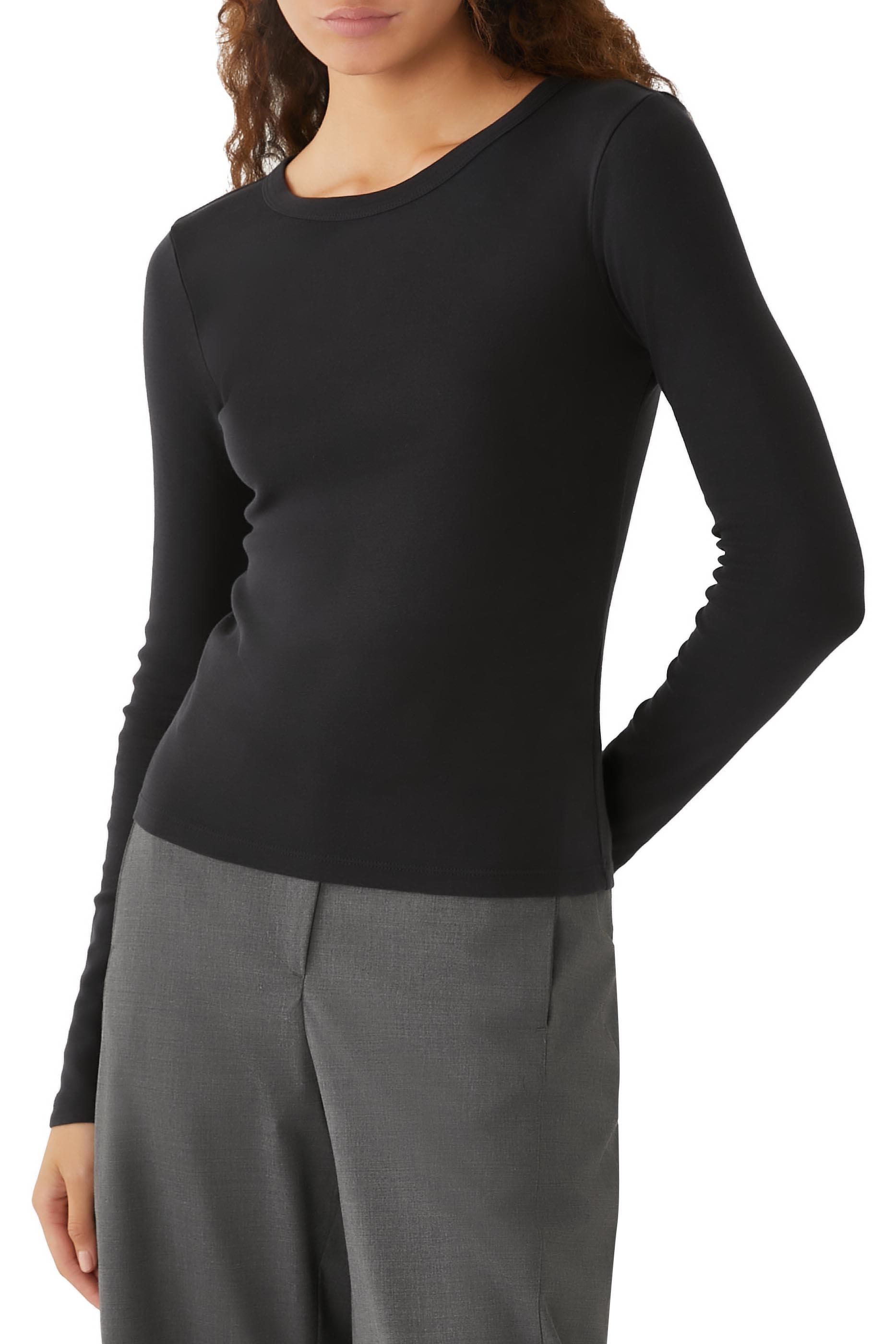 بلوزة بأكمام طويلة قطن عضوي