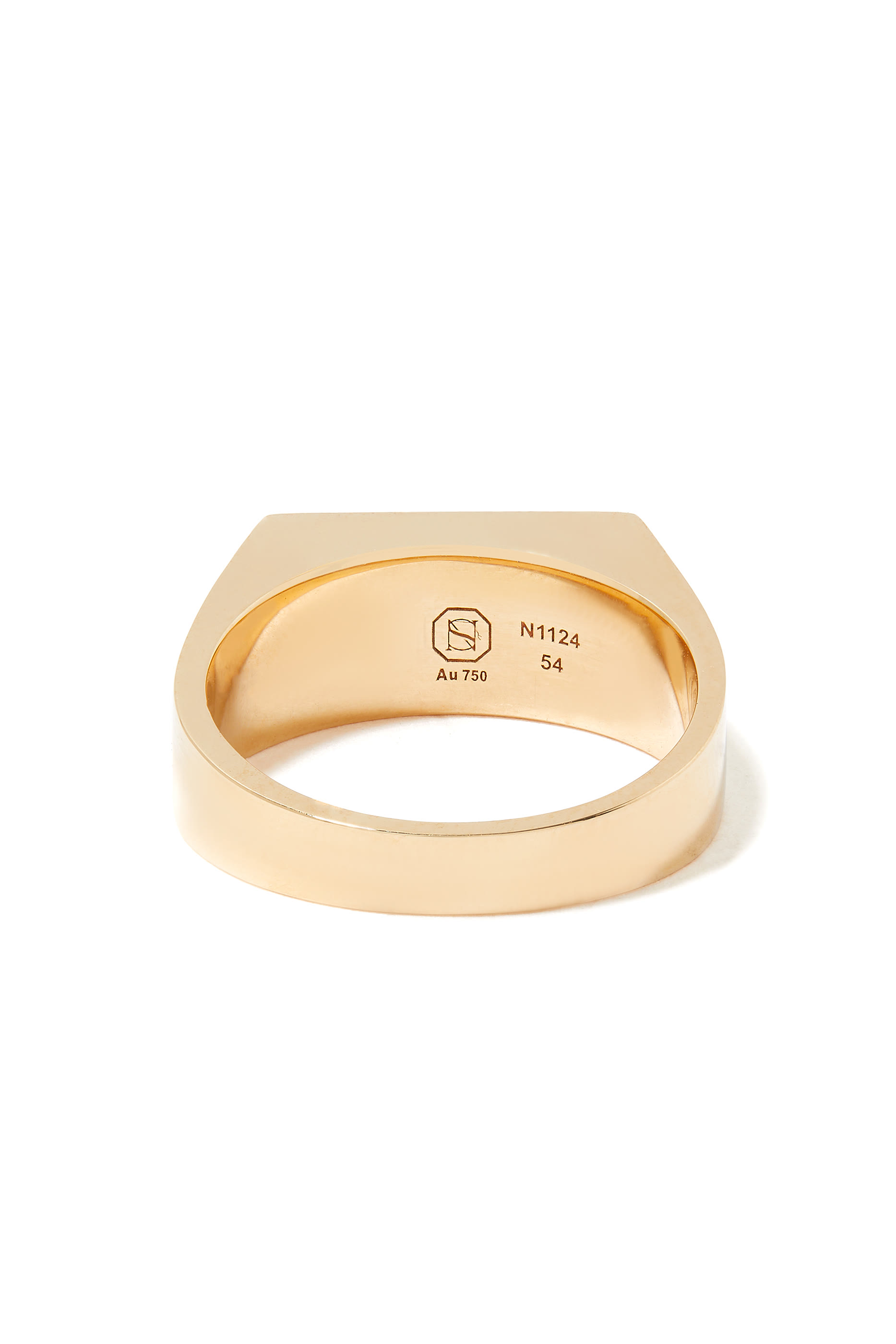 خاتم بواجهة محفورة ب1971 ذهب أصفر عيار 18 ومينا