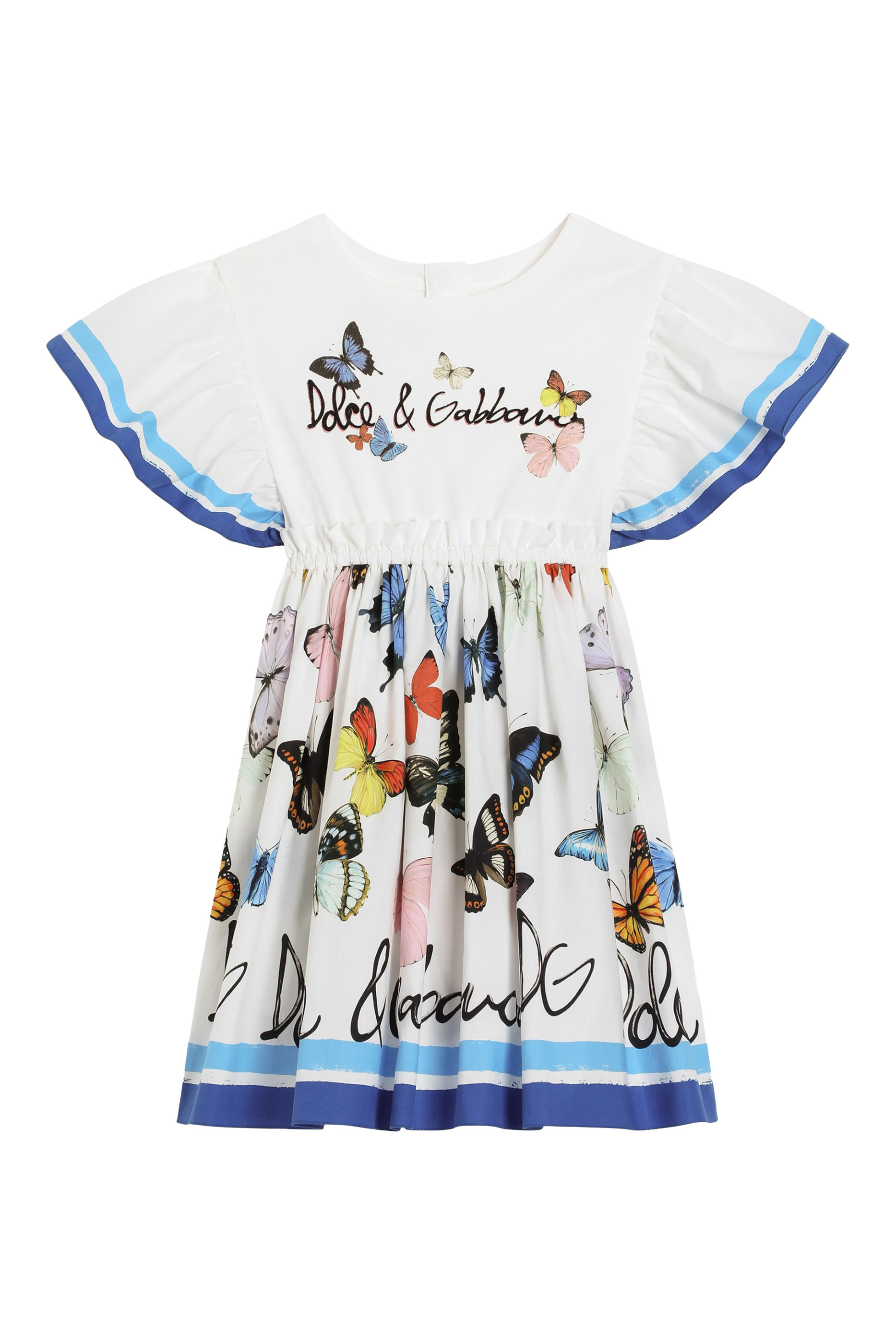 فستان واسع بنقشة فراشات للأطفال