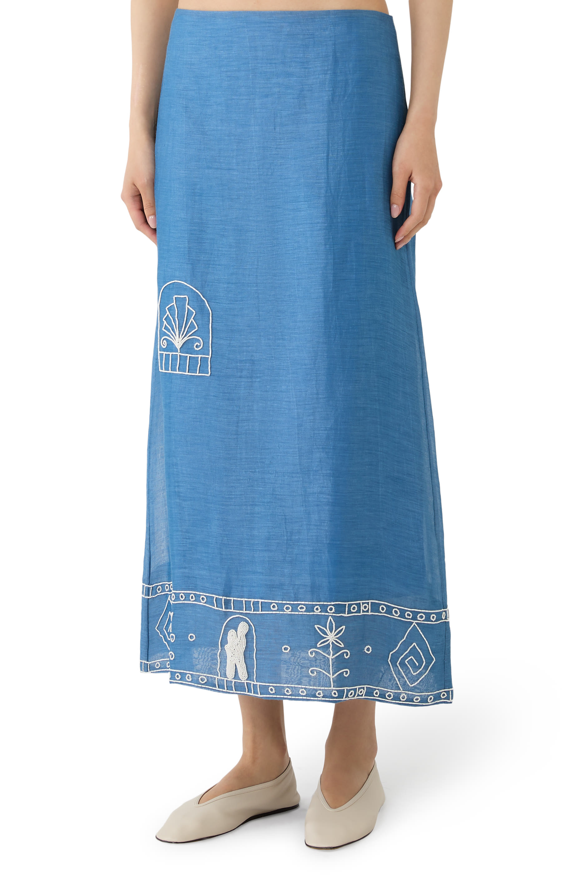 تنورة ياسمين مطرزة