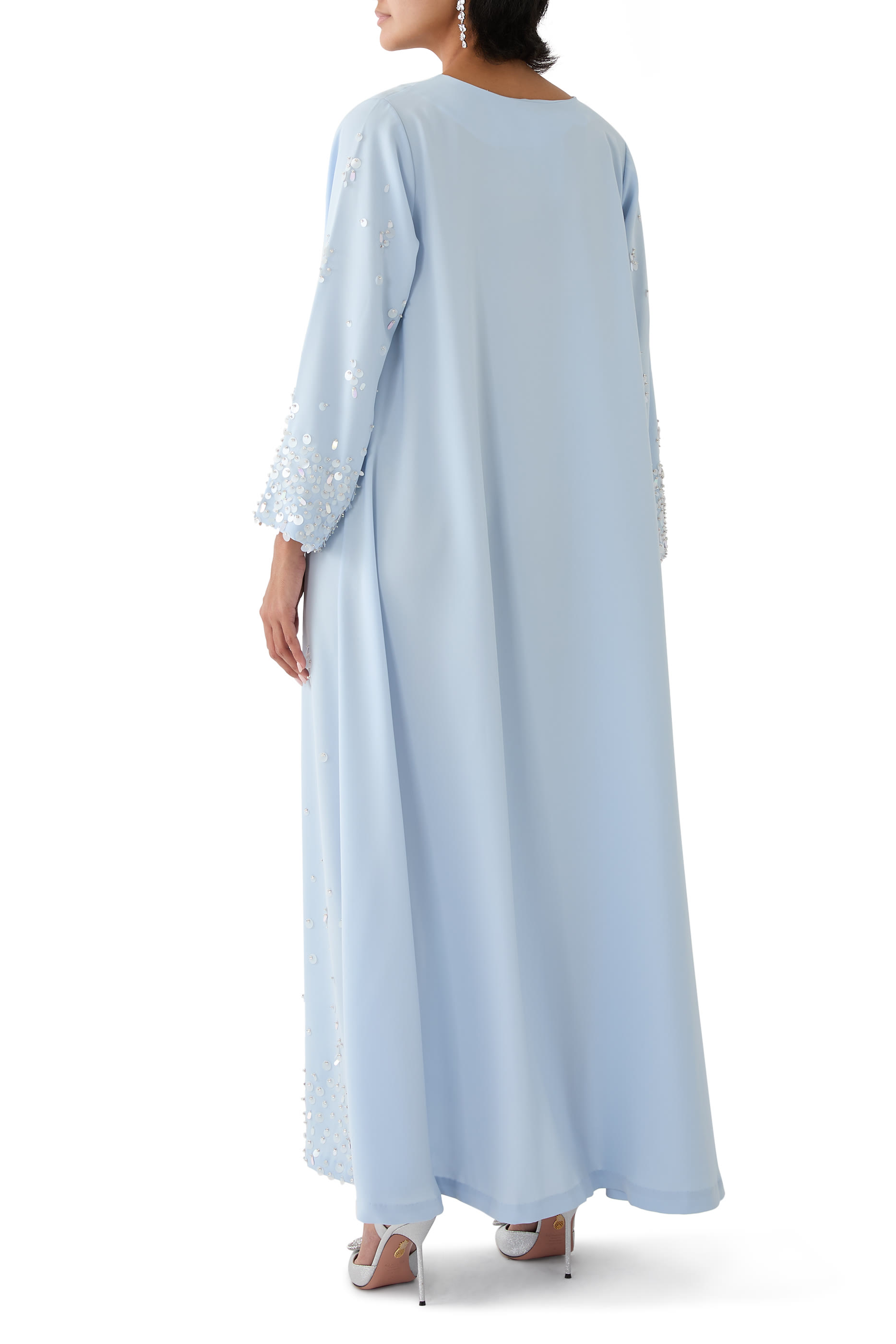 فستان مزين بترتر بتصميم متناثر