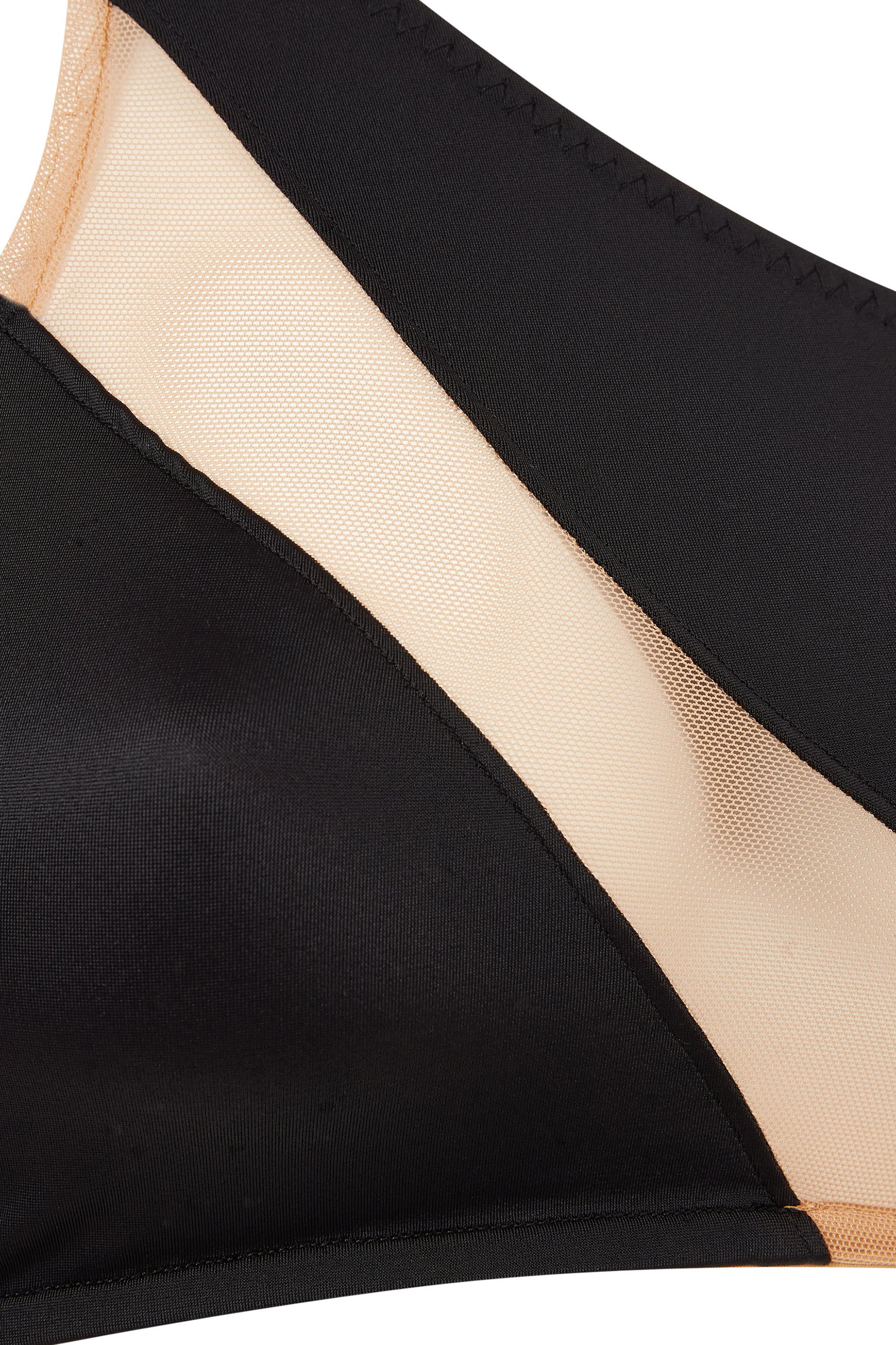 قطعة بيكيني علوية بخط مائل قماش شبكي