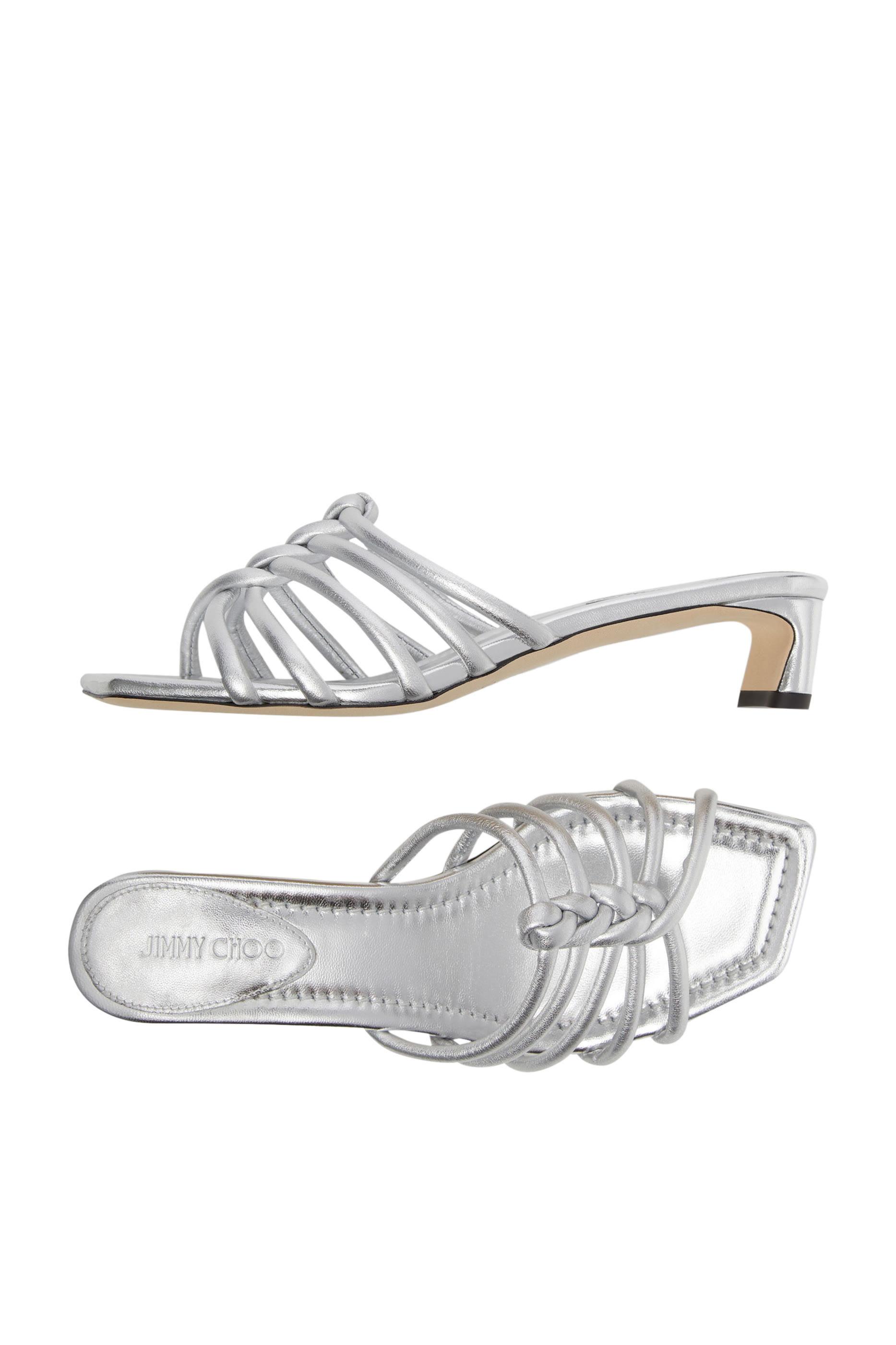 حذاء كرمل مفتوح من الخلف 35 بسيور مجدولة جلد لامع