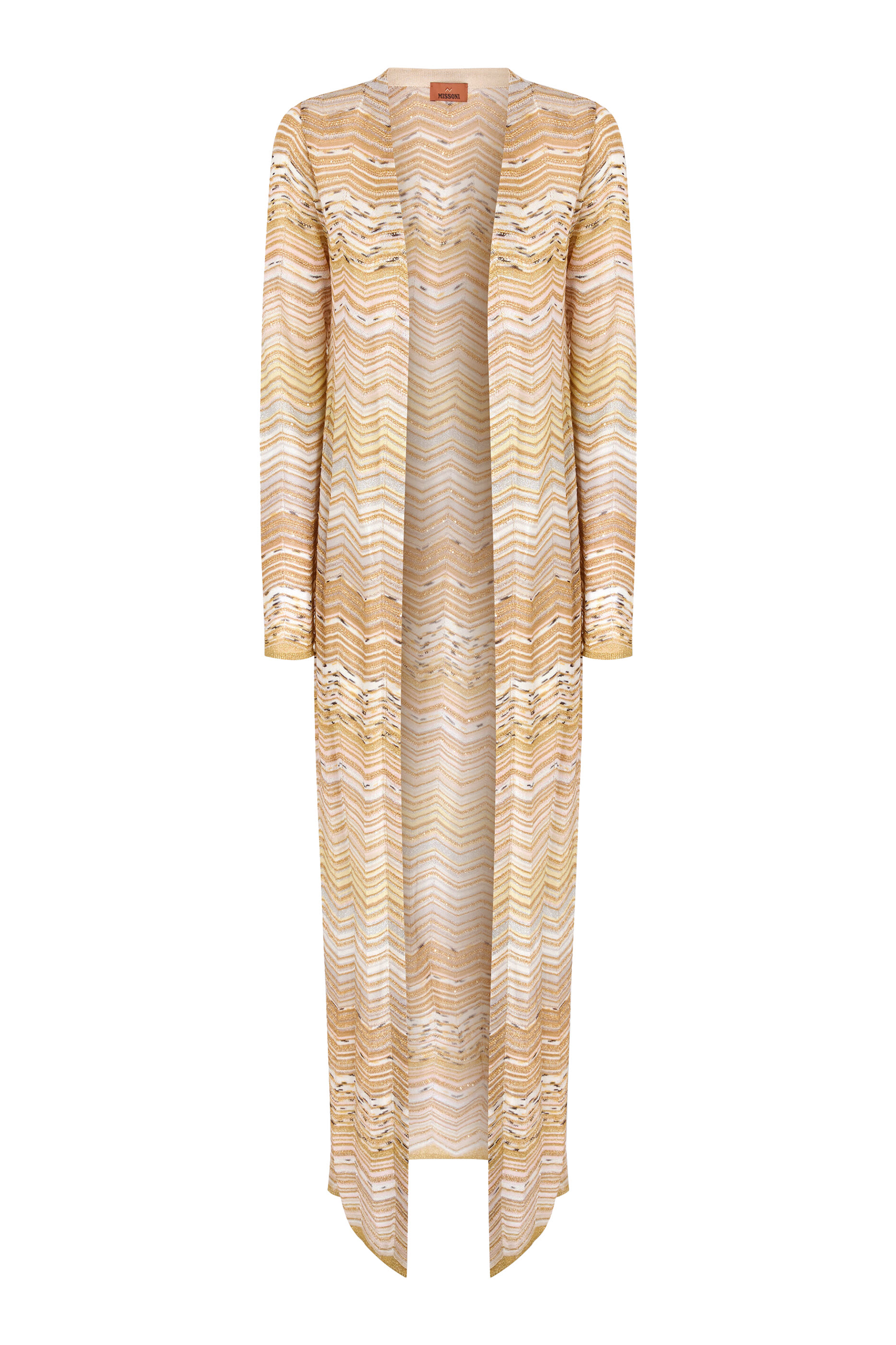 Chevron Pattern Sequin Long Cardigan