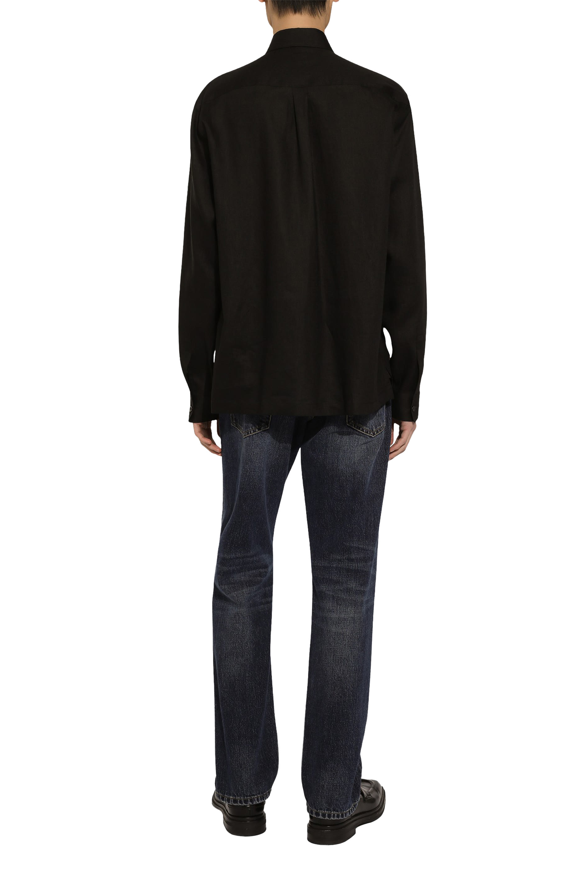 قميص مطرز بشعار الماركة كتان