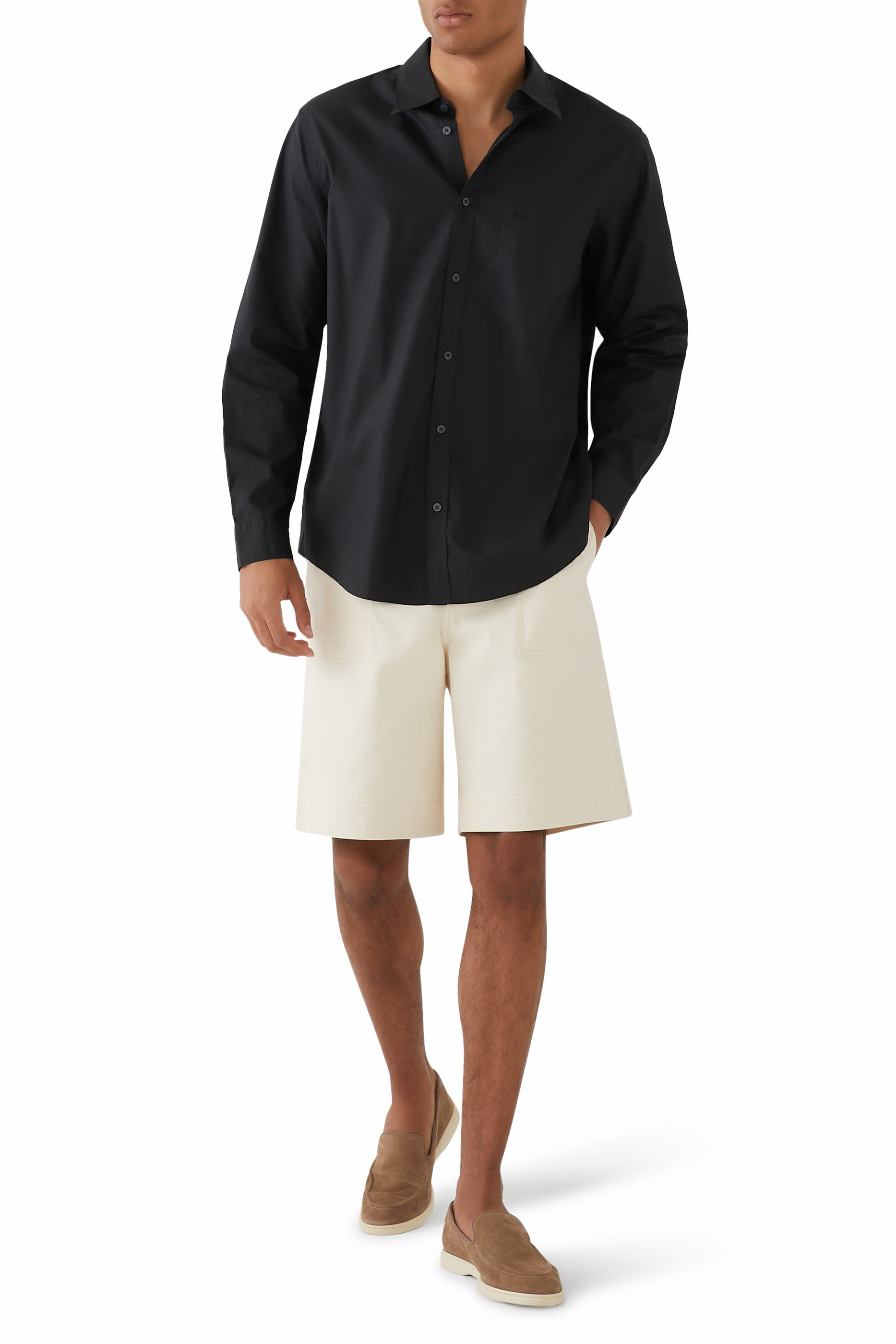 قميص ذا جريد بأكمام طويلة