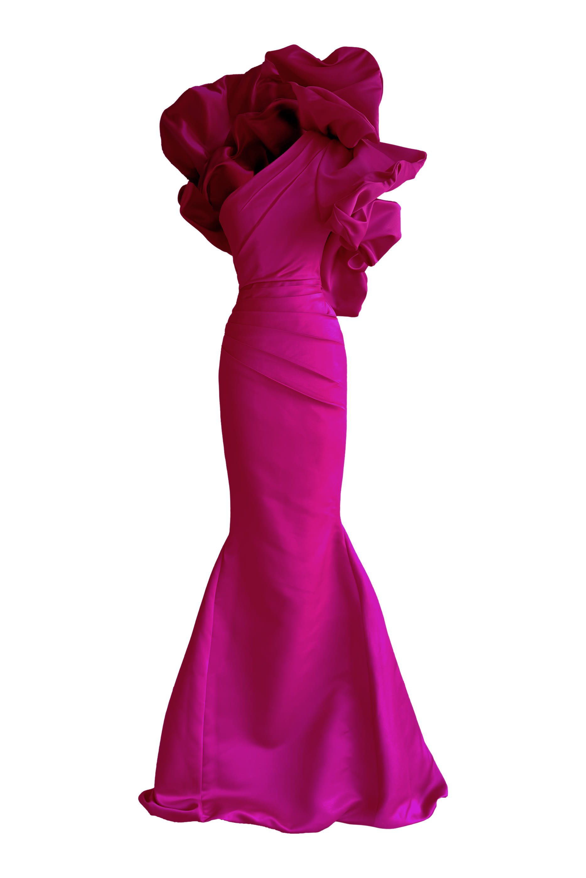 فستان بأكتاف منفوخة