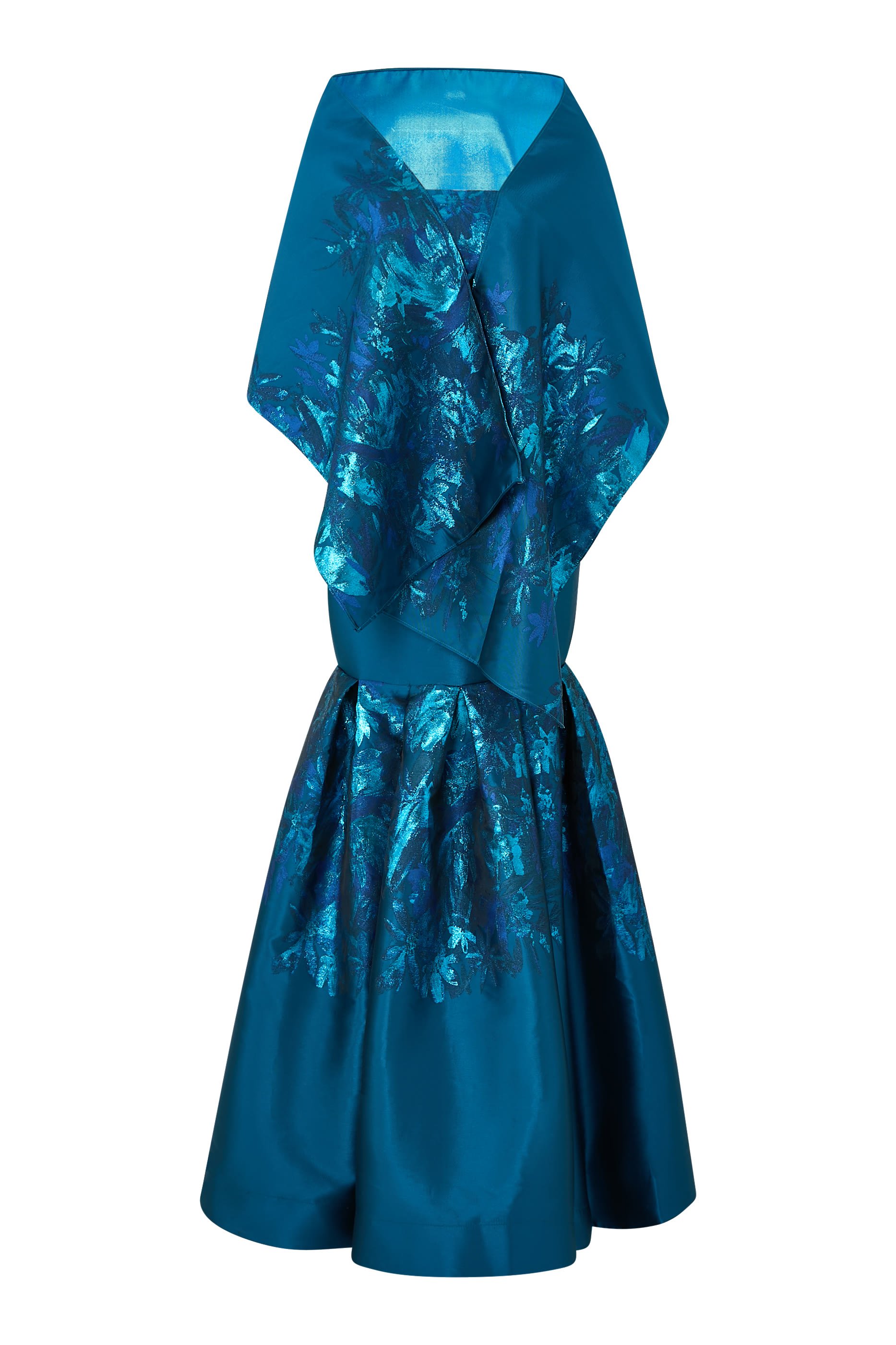 فستان سهرة ميرمايد بلا حمالات وبتنورة دراماتيك