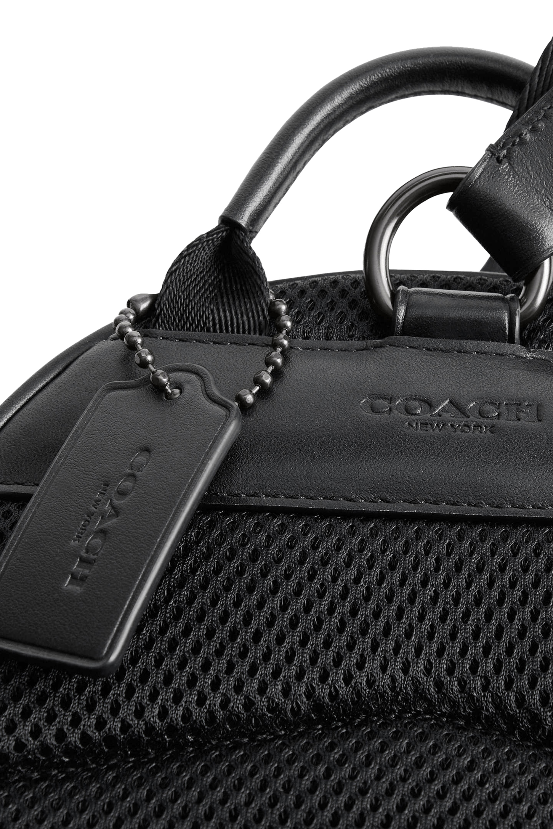 حقيبة كتف تشارتر قنب مغلف بطبقة مزينة بشعار الماركة