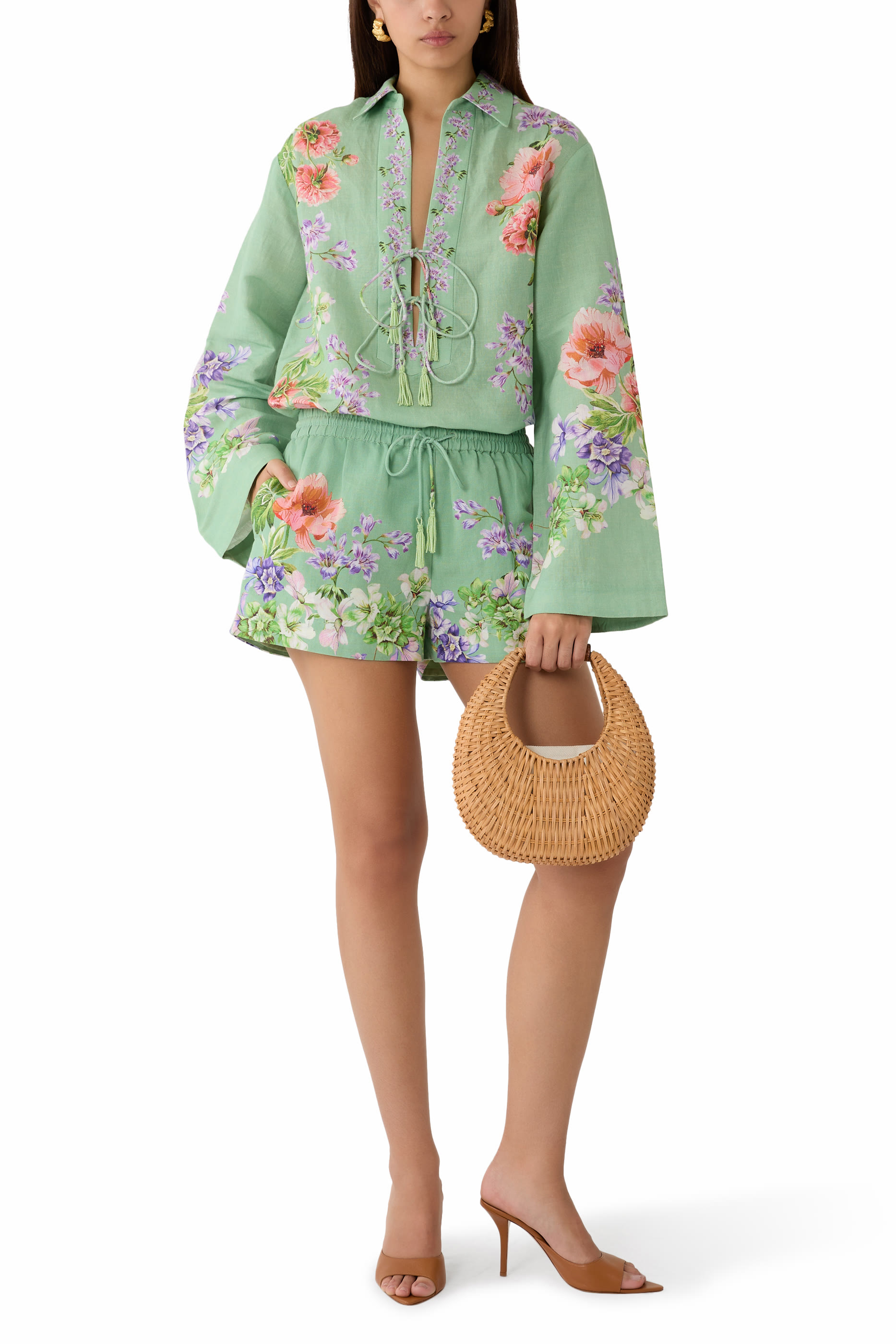 تونيك بياقة وأكتاف منخفضة