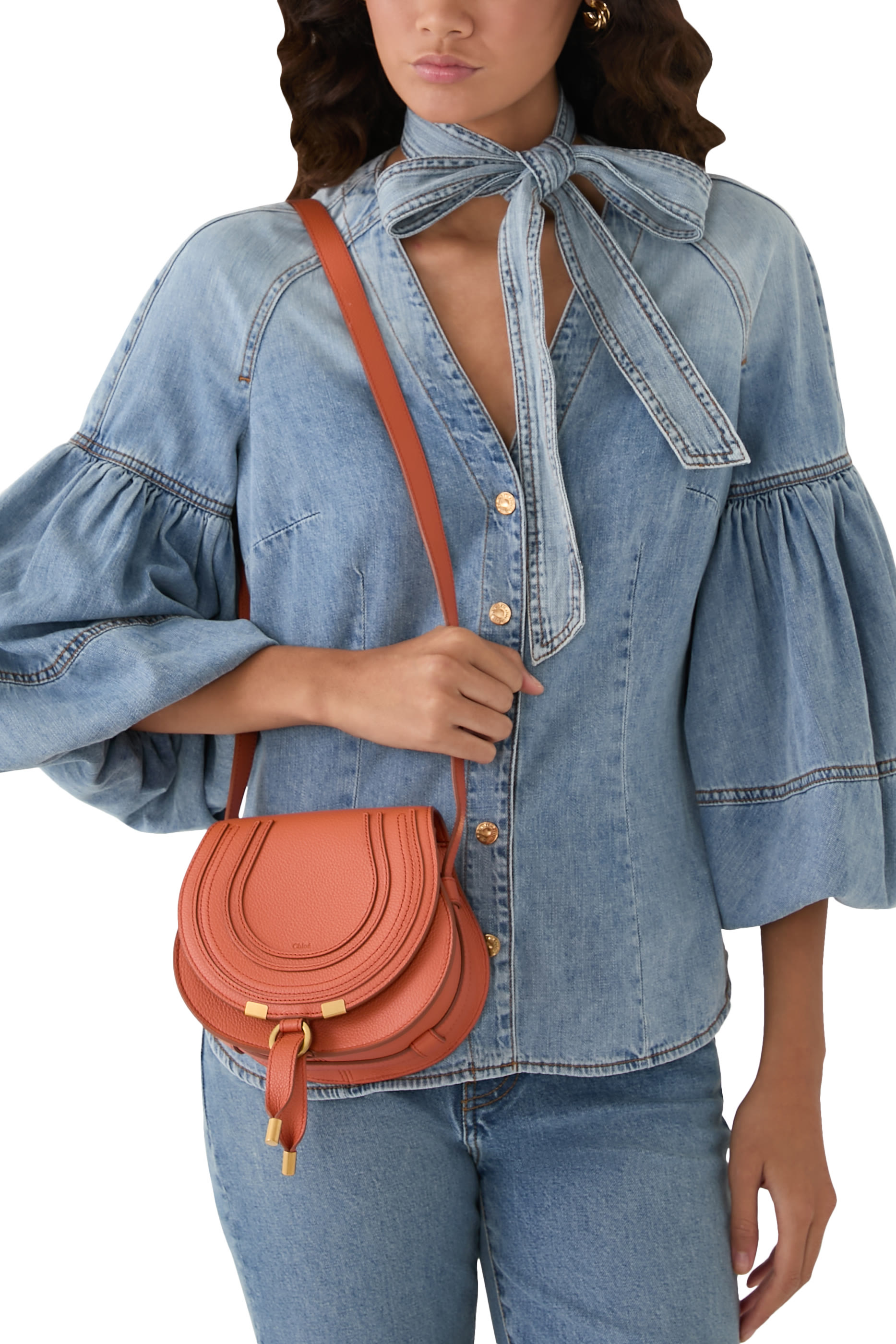 حقيبة سادل مارسي صغيرة جلد بارز الملمس