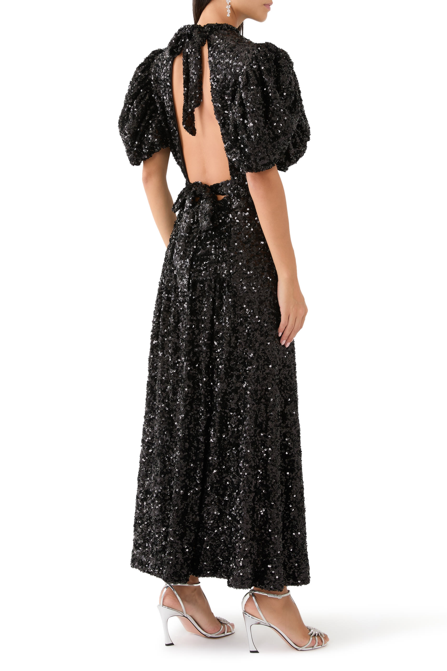 فستان متوسط الطول بترتر