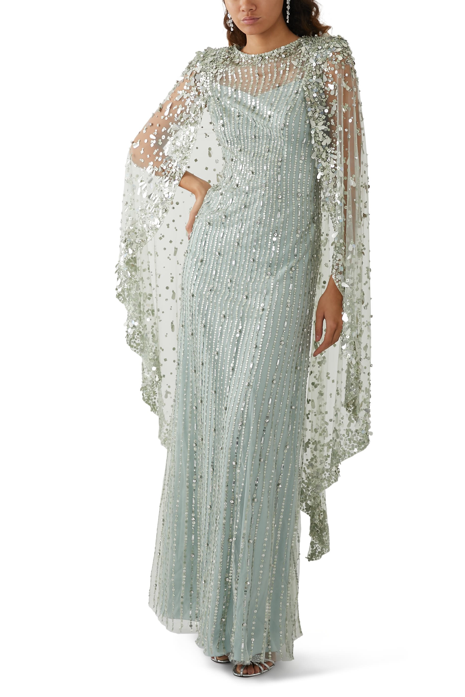 فستان بأكمام  كاب