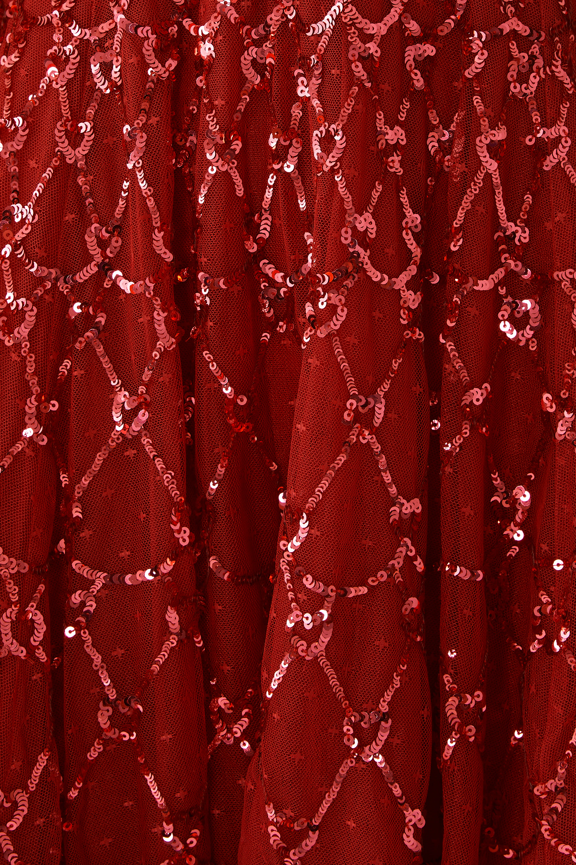 فستان قصير قماش شبكي بتصميم قلوب صغيرة