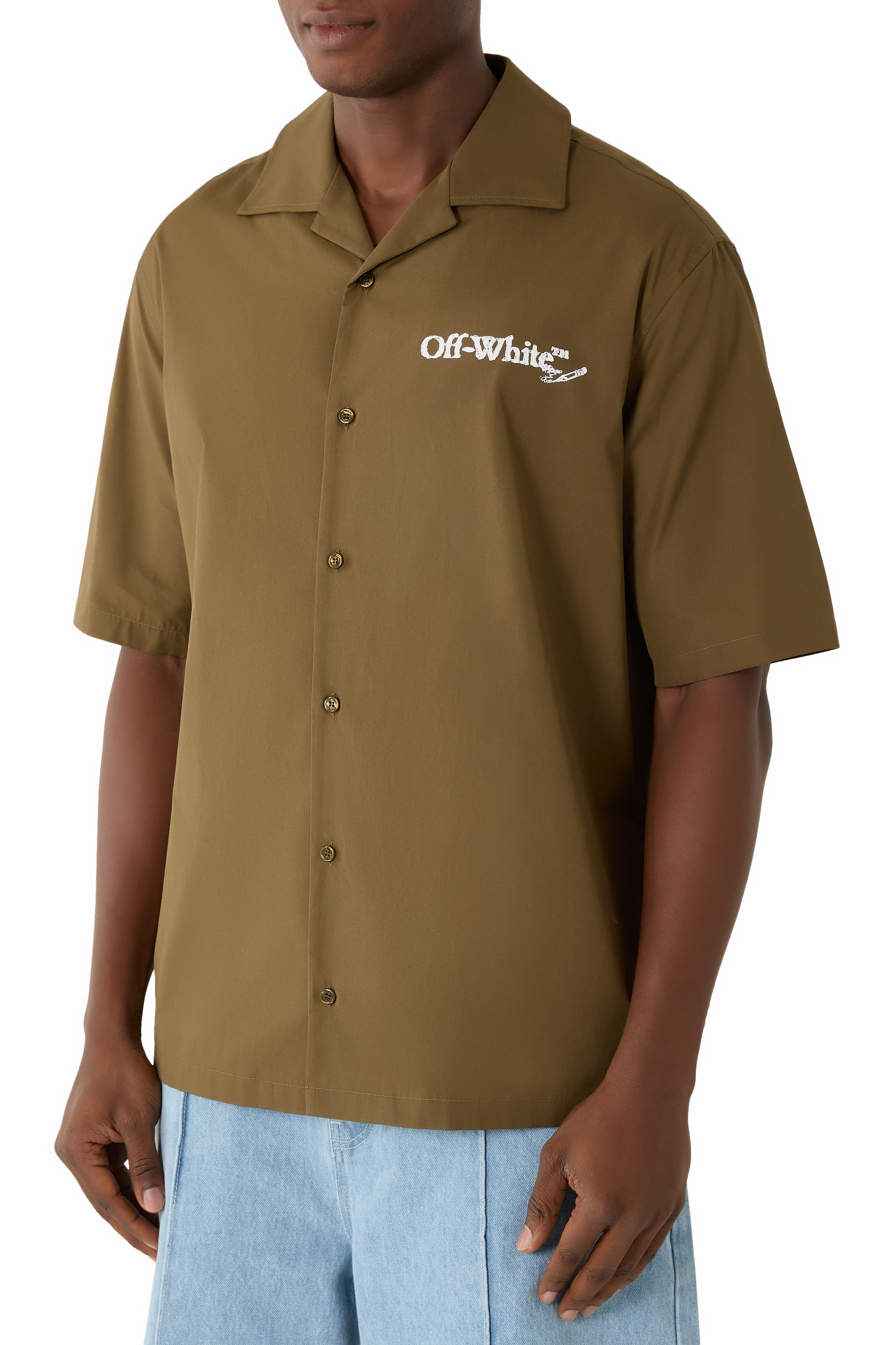 قميص بطبعة خربشات وأسهم بوبلين