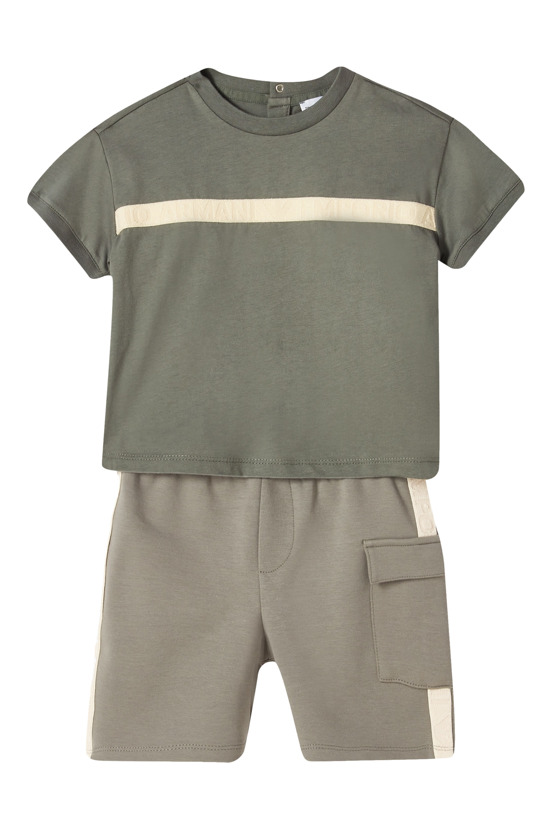 تيشيرت بشعار الماركة قطن للأطفال